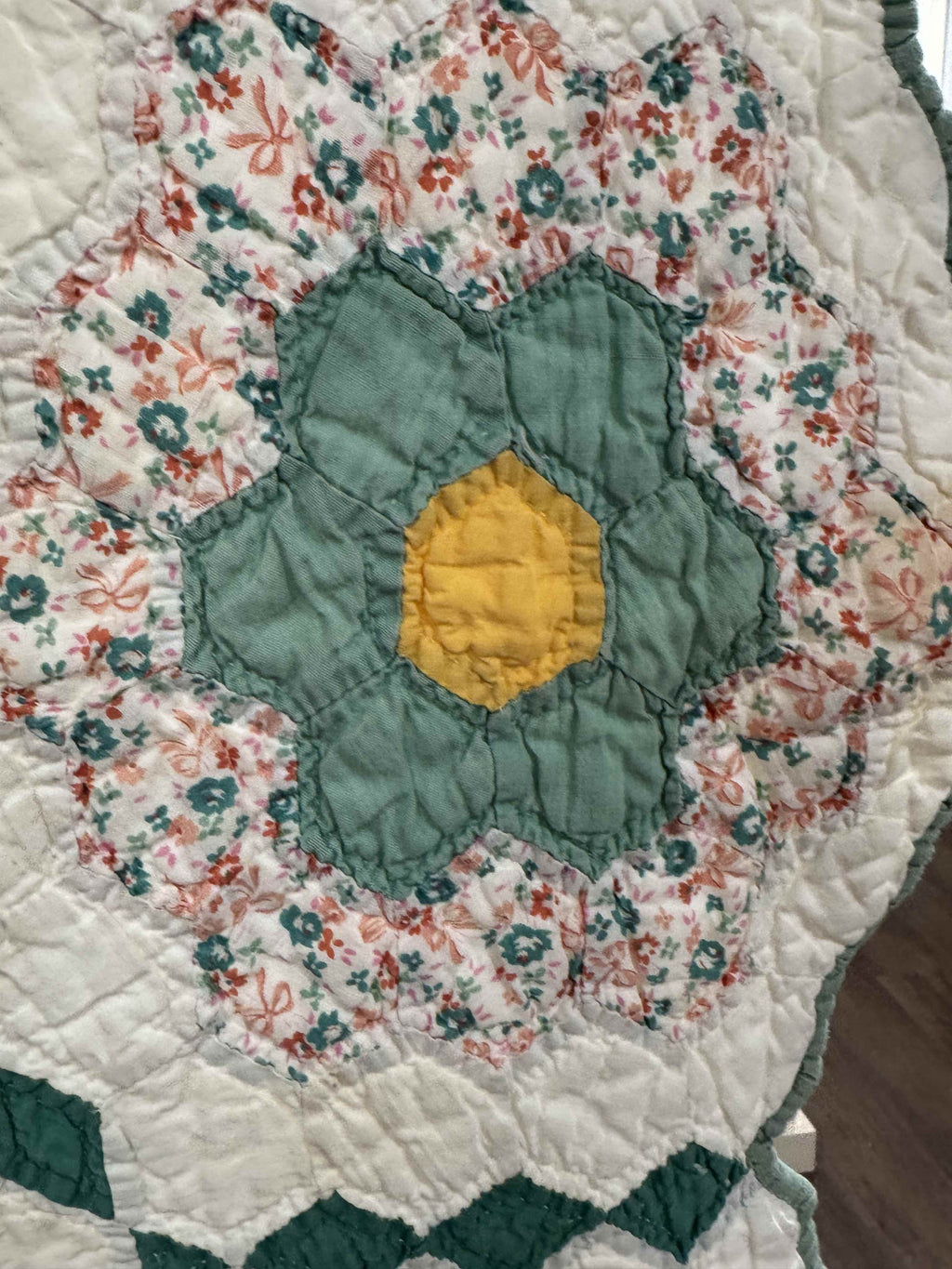 Vintage Grandmother's Flower Garden Quilt with Provenance
