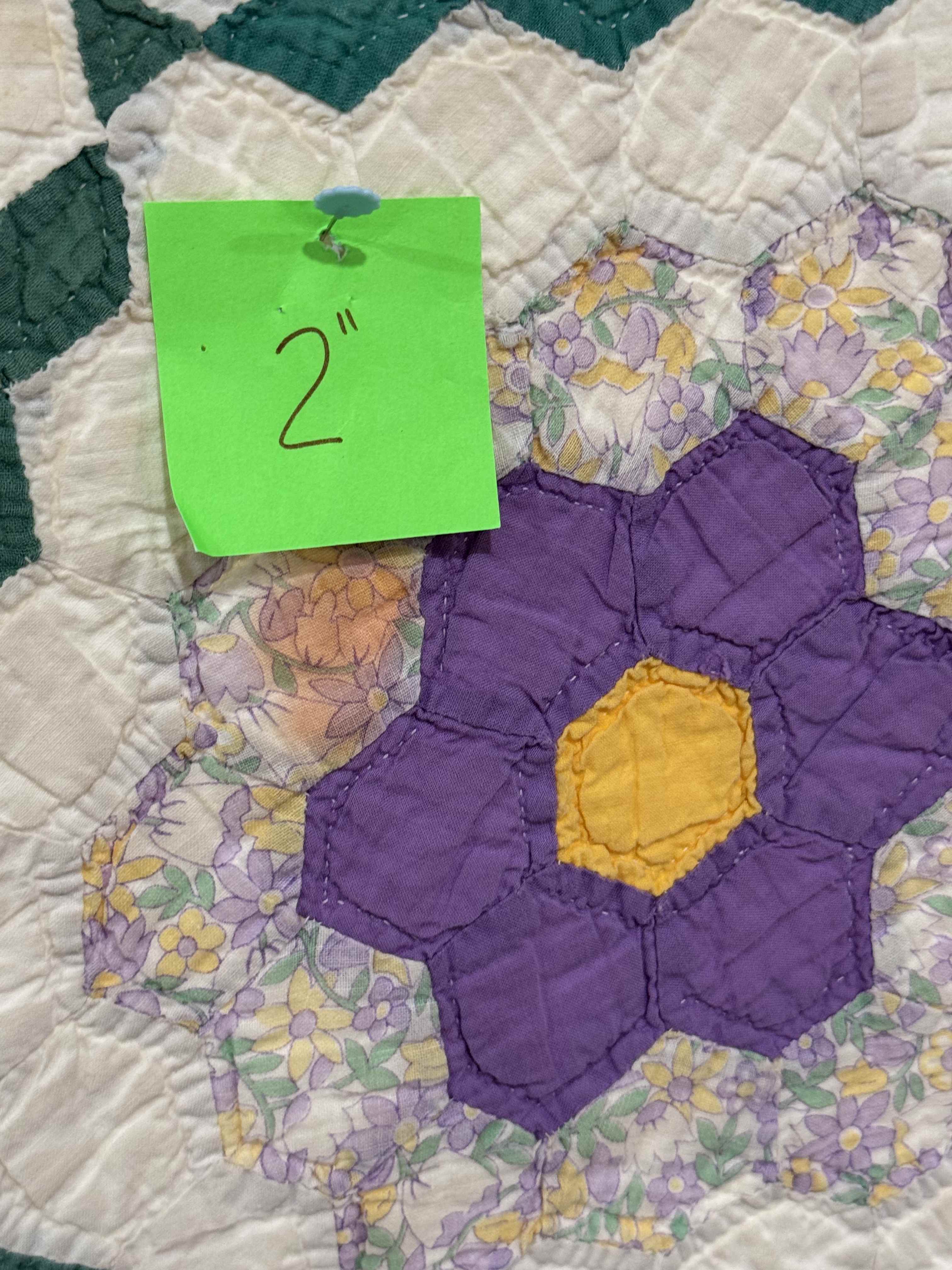 Vintage Grandmother's Flower Garden Quilt with Provenance