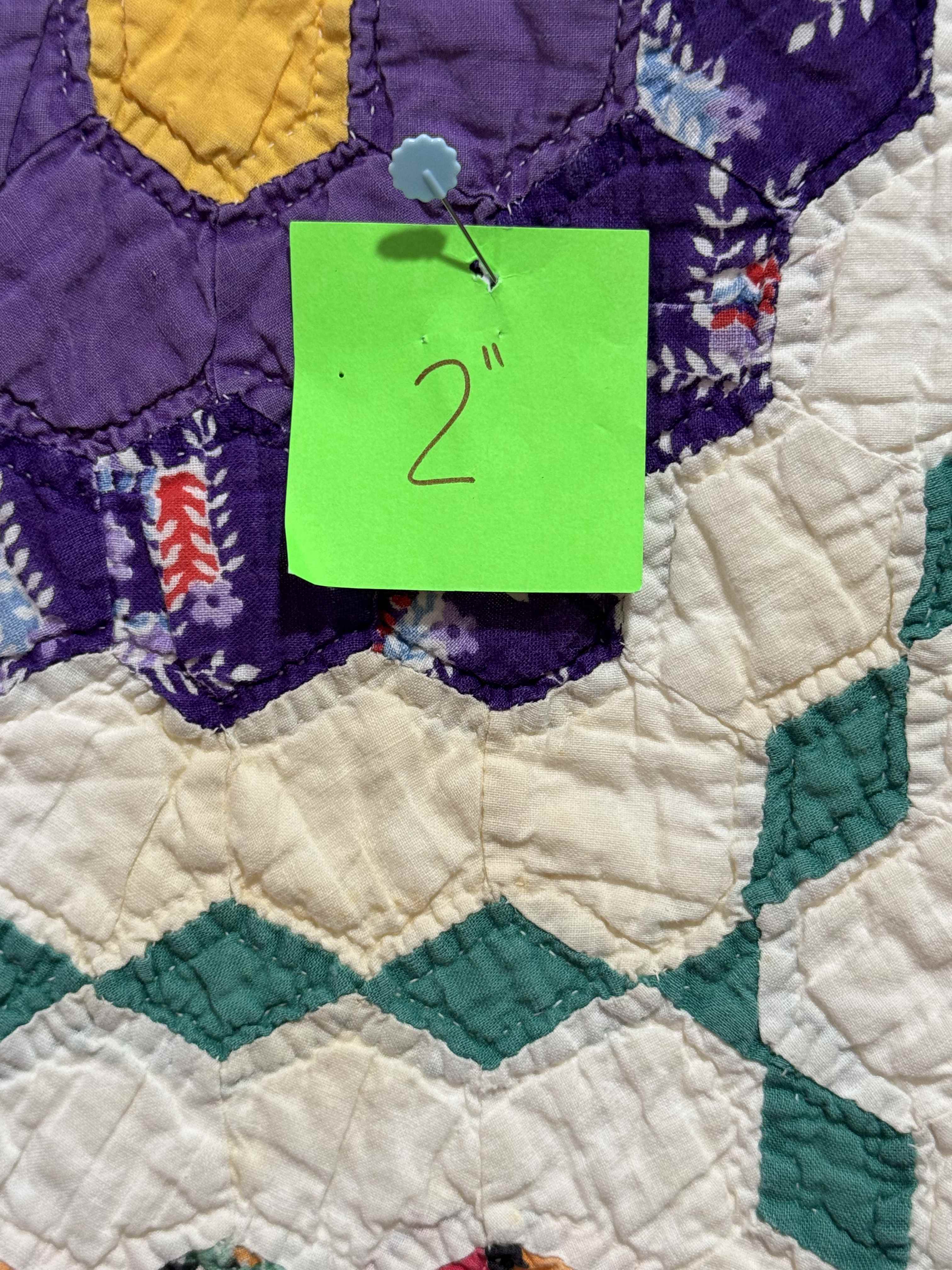 Vintage Grandmother's Flower Garden Quilt with Provenance