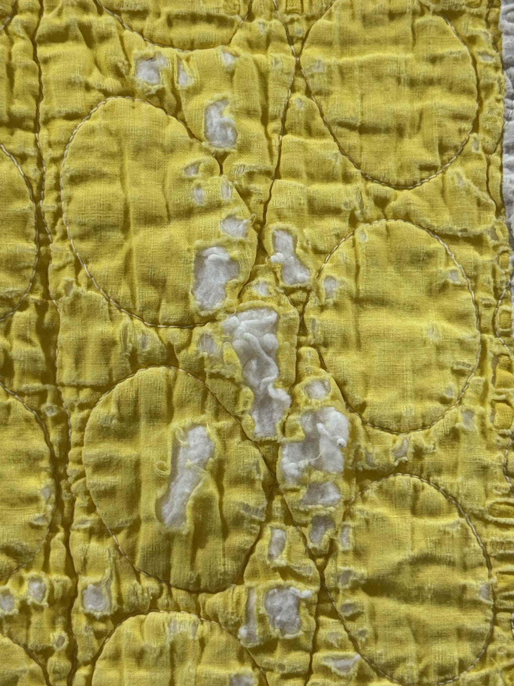 Vintage Quilt Yellow and White Checkerboard