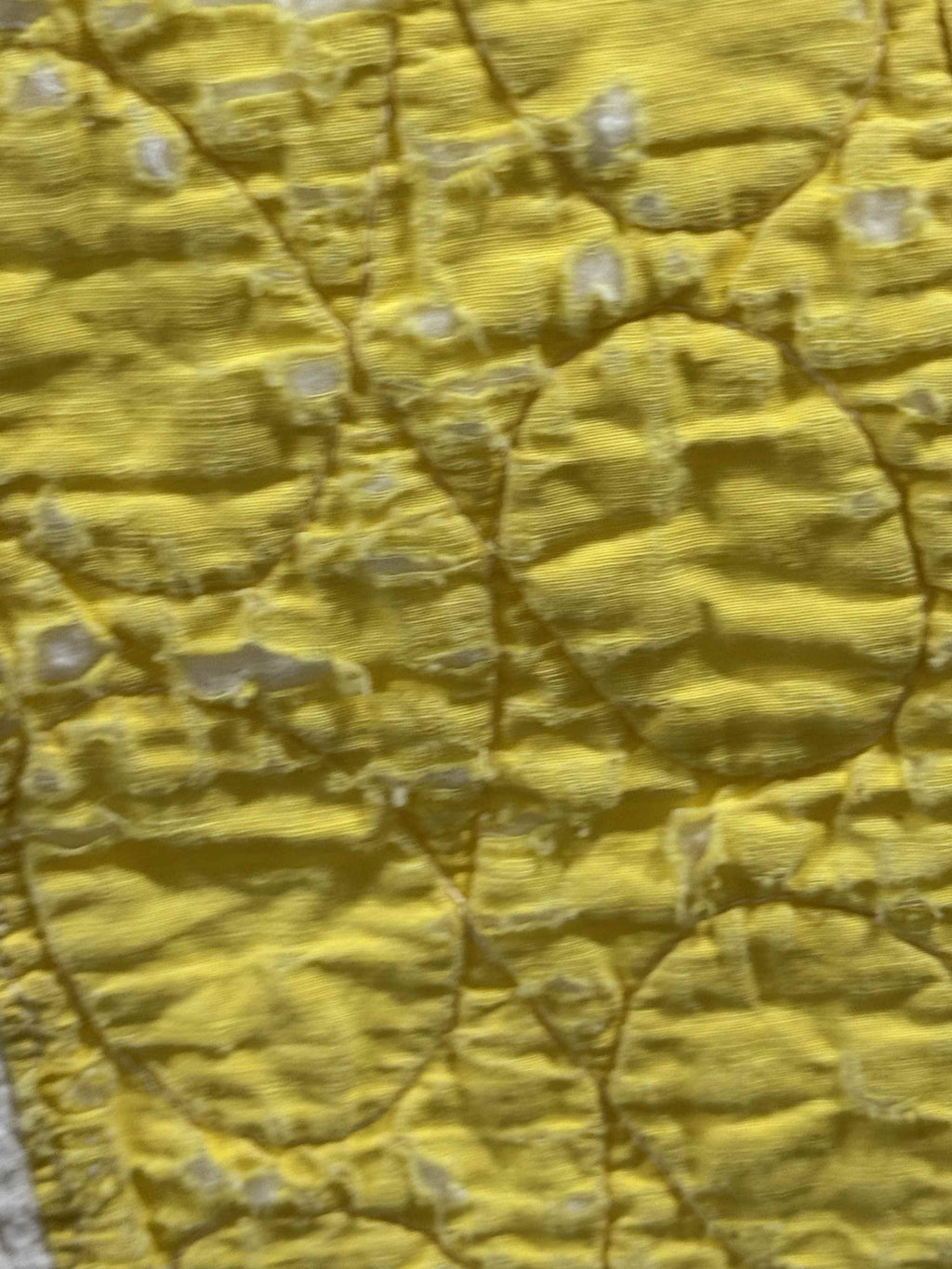 Vintage Quilt Yellow and White Checkerboard