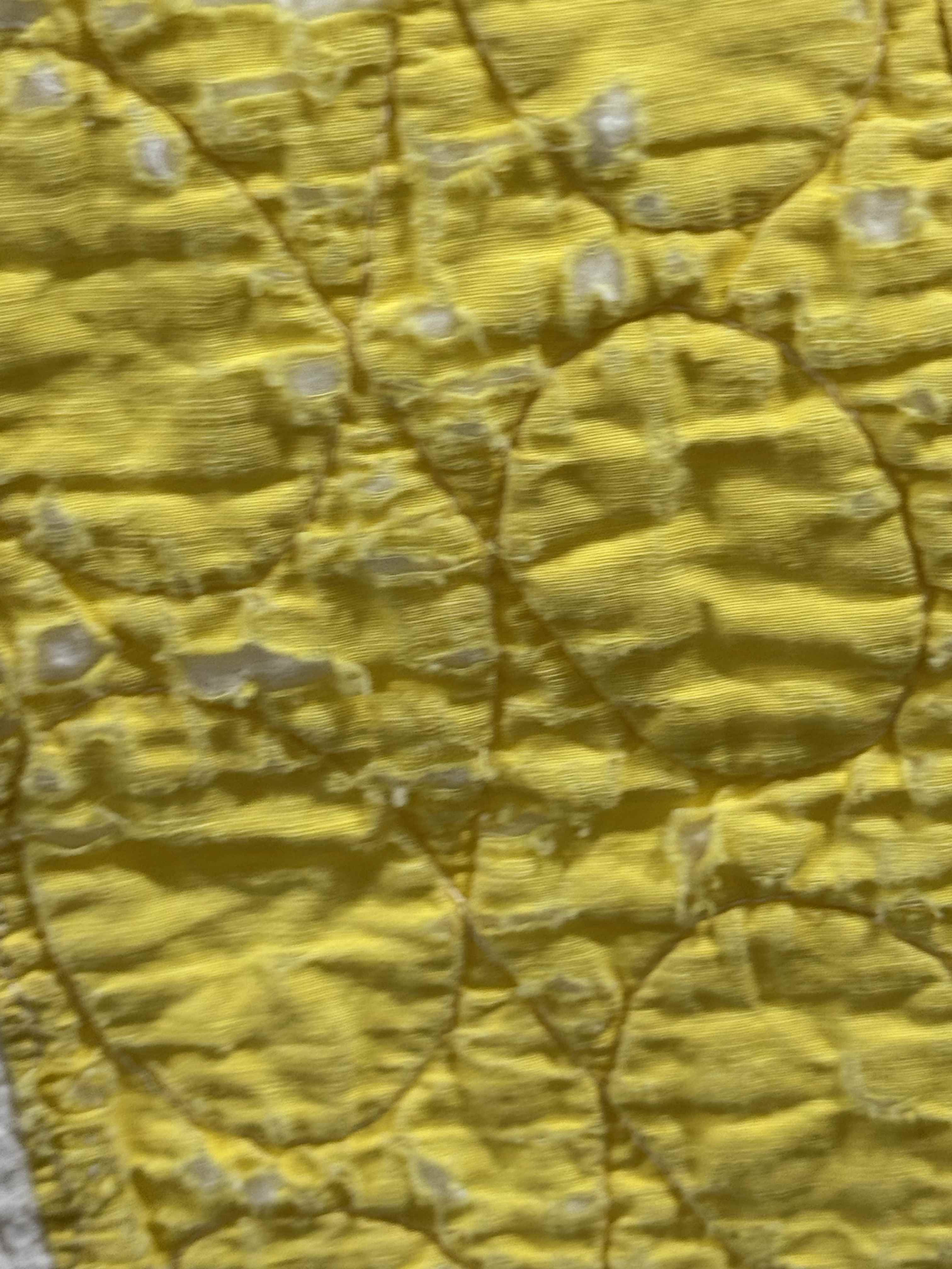 Vintage Quilt Yellow and White Checkerboard