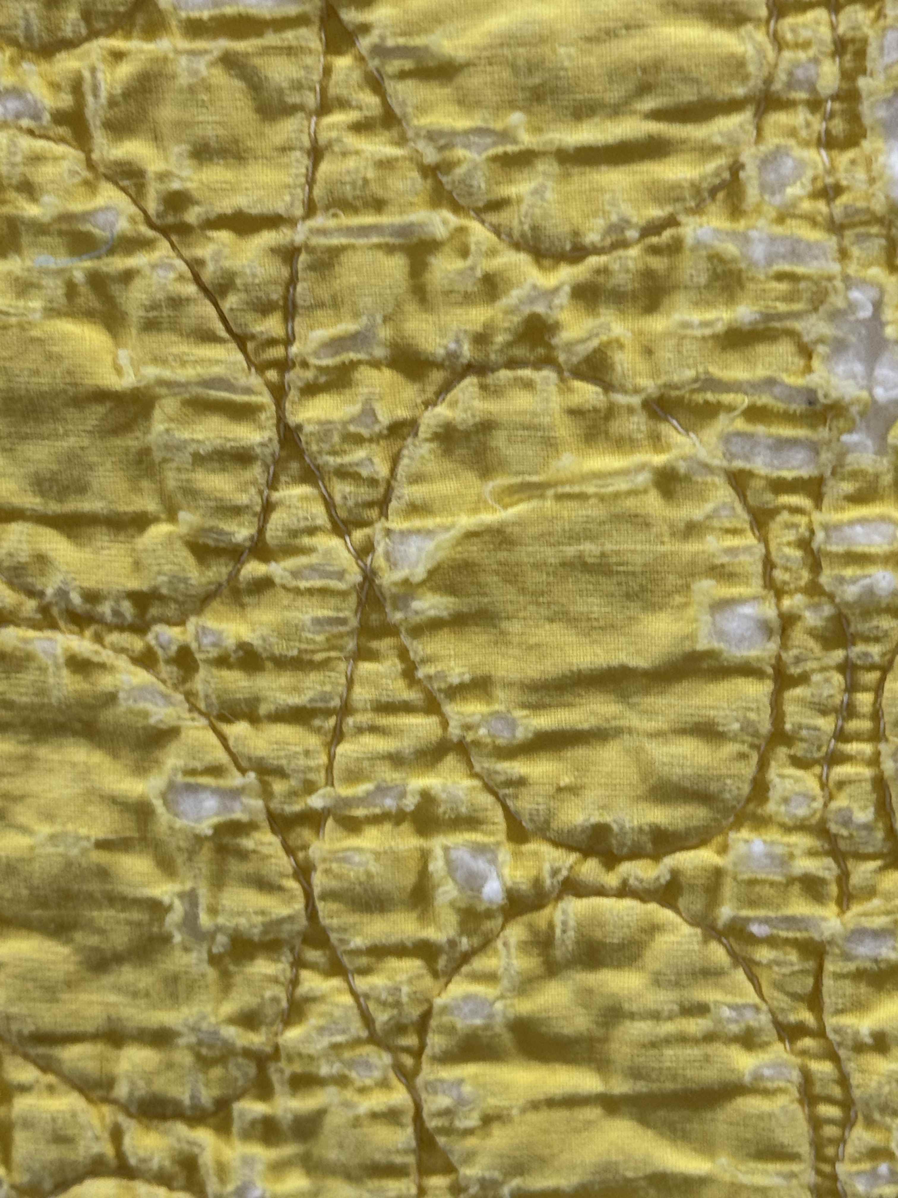Vintage Quilt Yellow and White Checkerboard