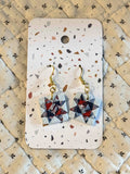 Patriotic Quilt Block Dangle Earrings by Sydni Carlson Art