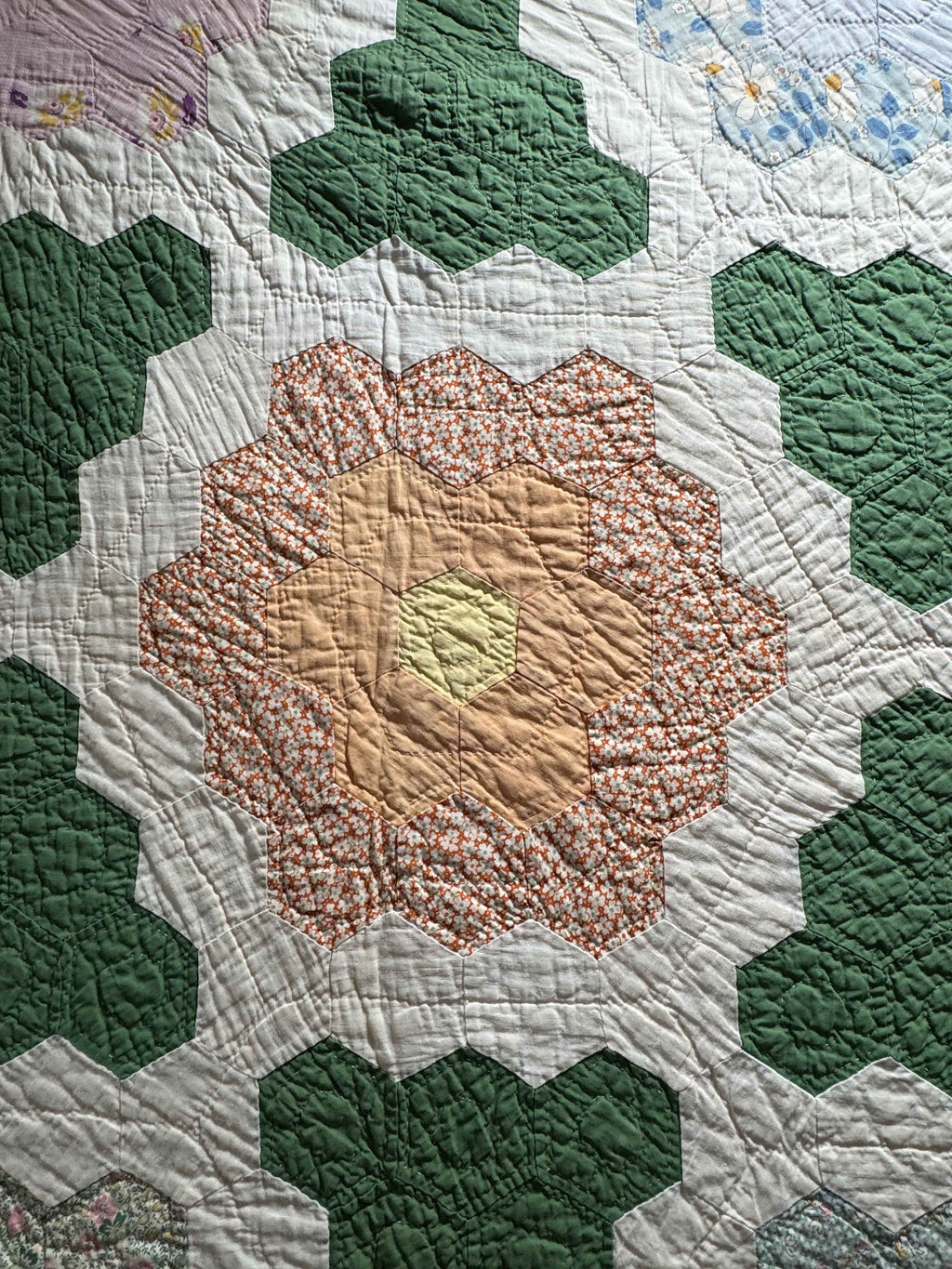Vintage Quilt Grandmother's Flower Garden