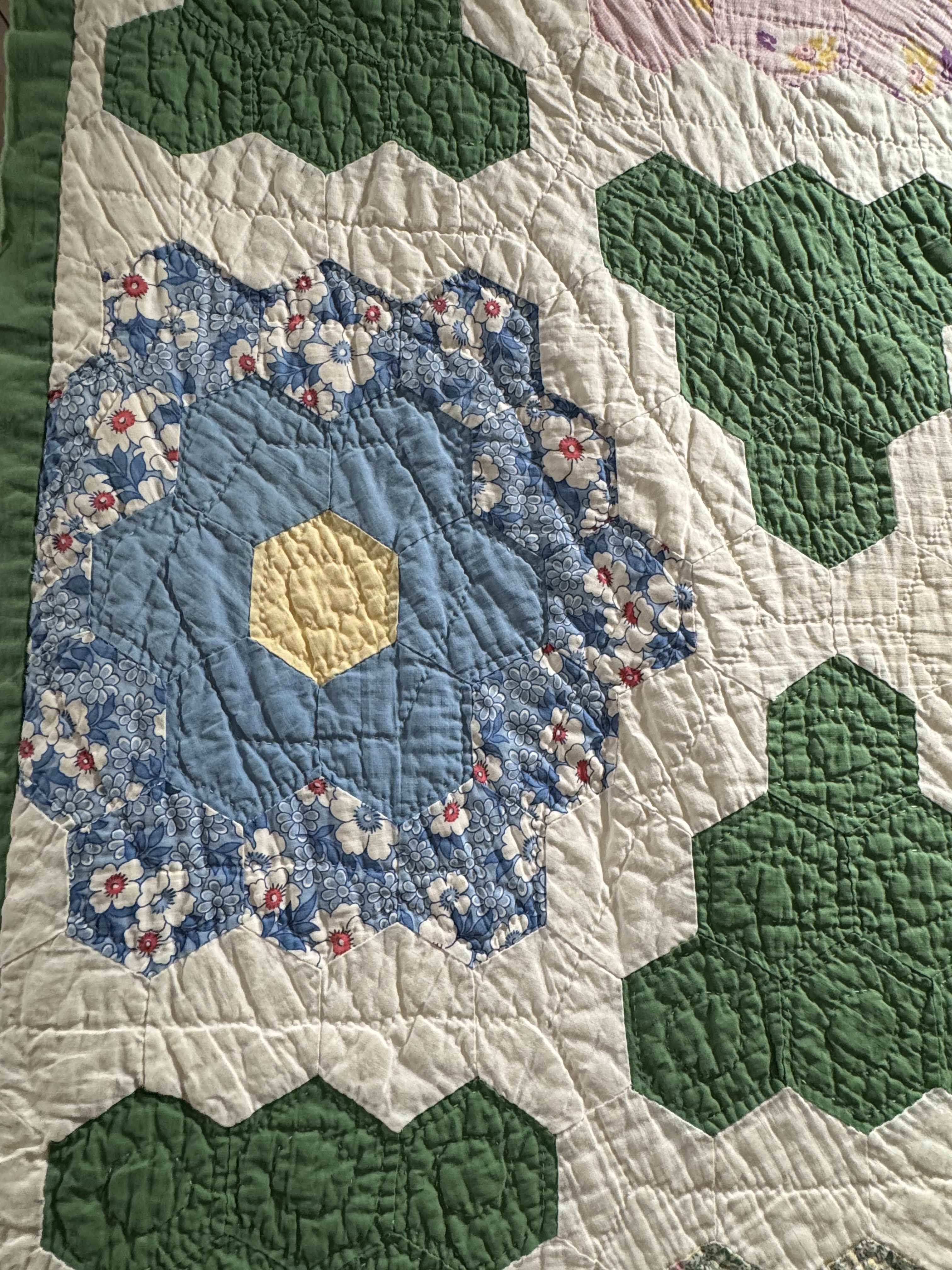Vintage Quilt Grandmother's Flower Garden