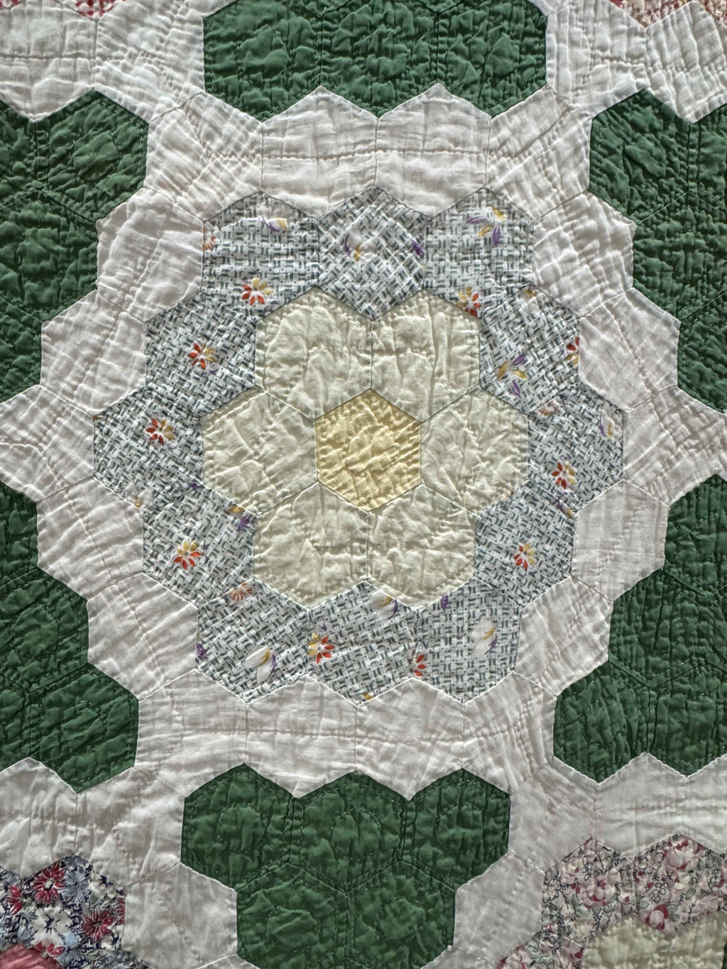Vintage Quilt Grandmother's Flower Garden