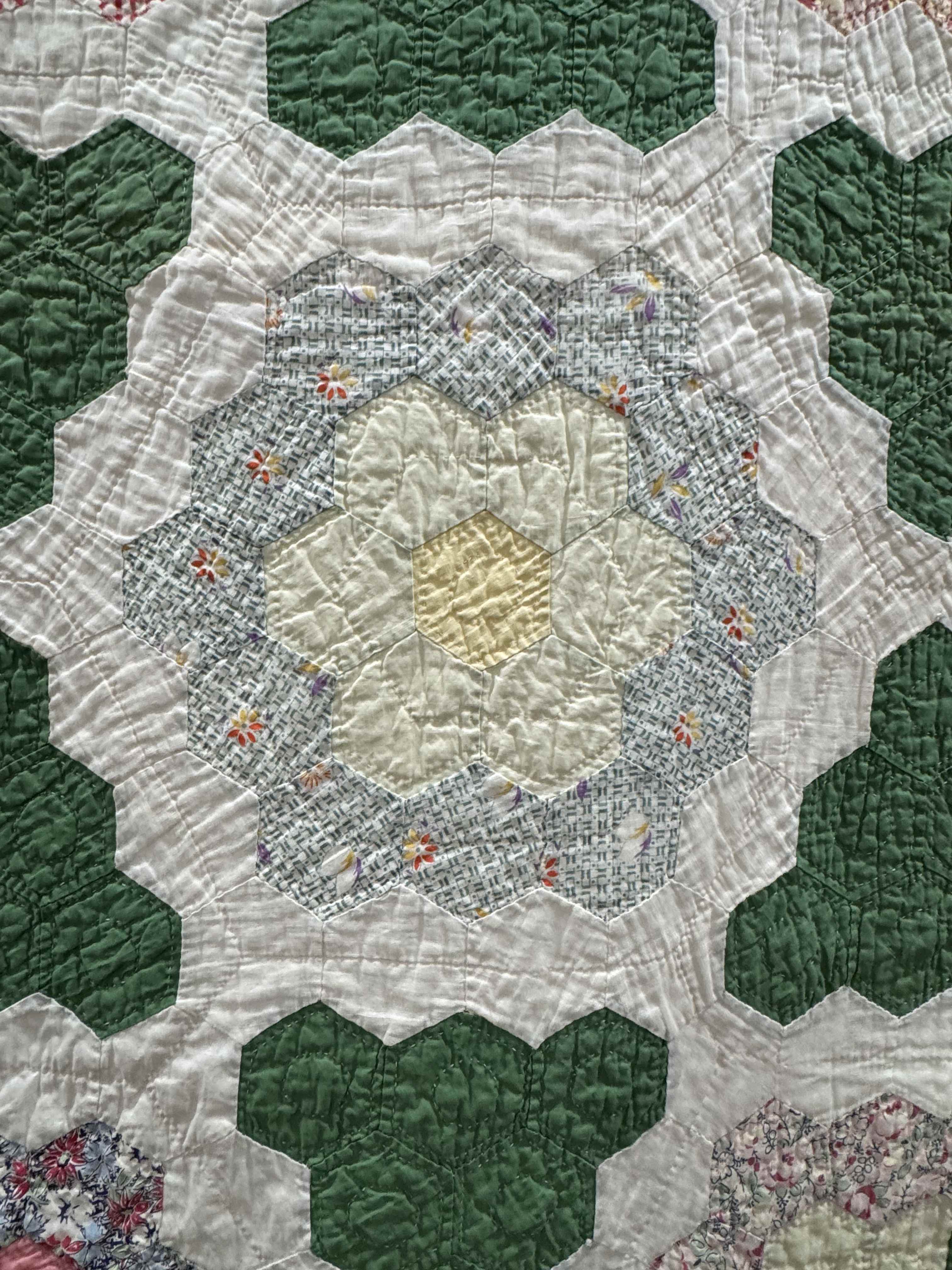 Vintage Quilt Grandmother's Flower Garden