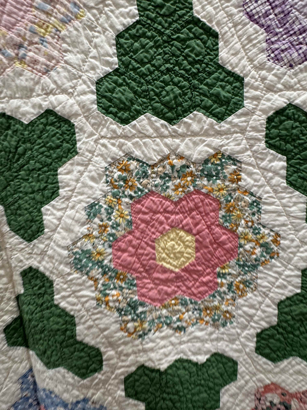 Vintage Quilt Grandmother's Flower Garden