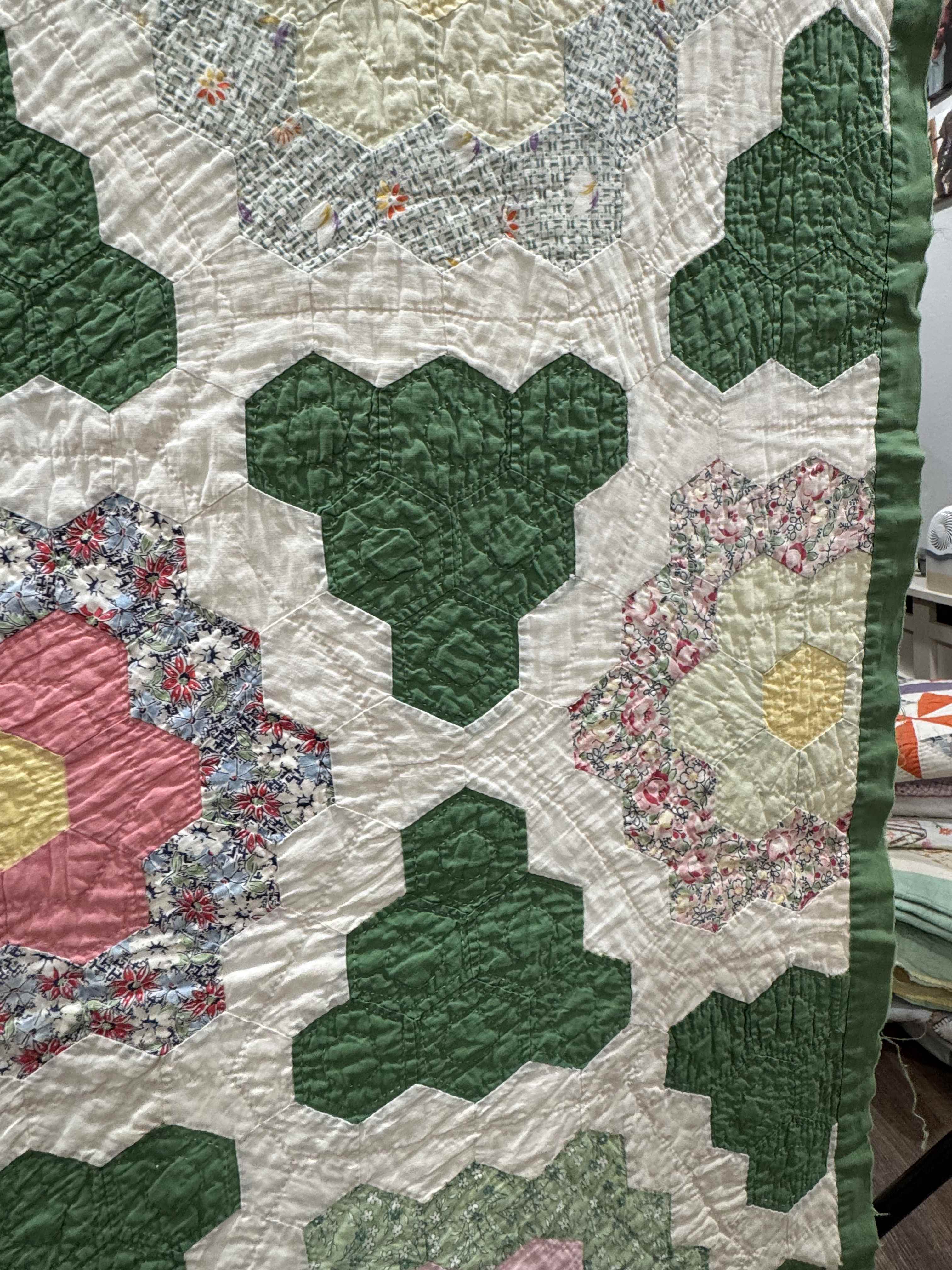 Vintage Quilt Grandmother's Flower Garden