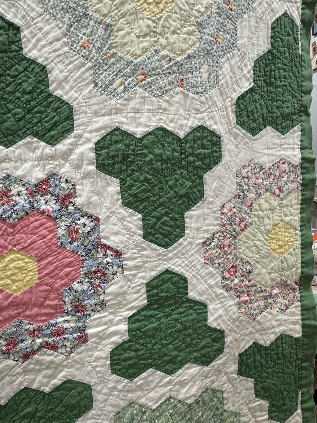 Vintage Quilt Grandmother's Flower Garden