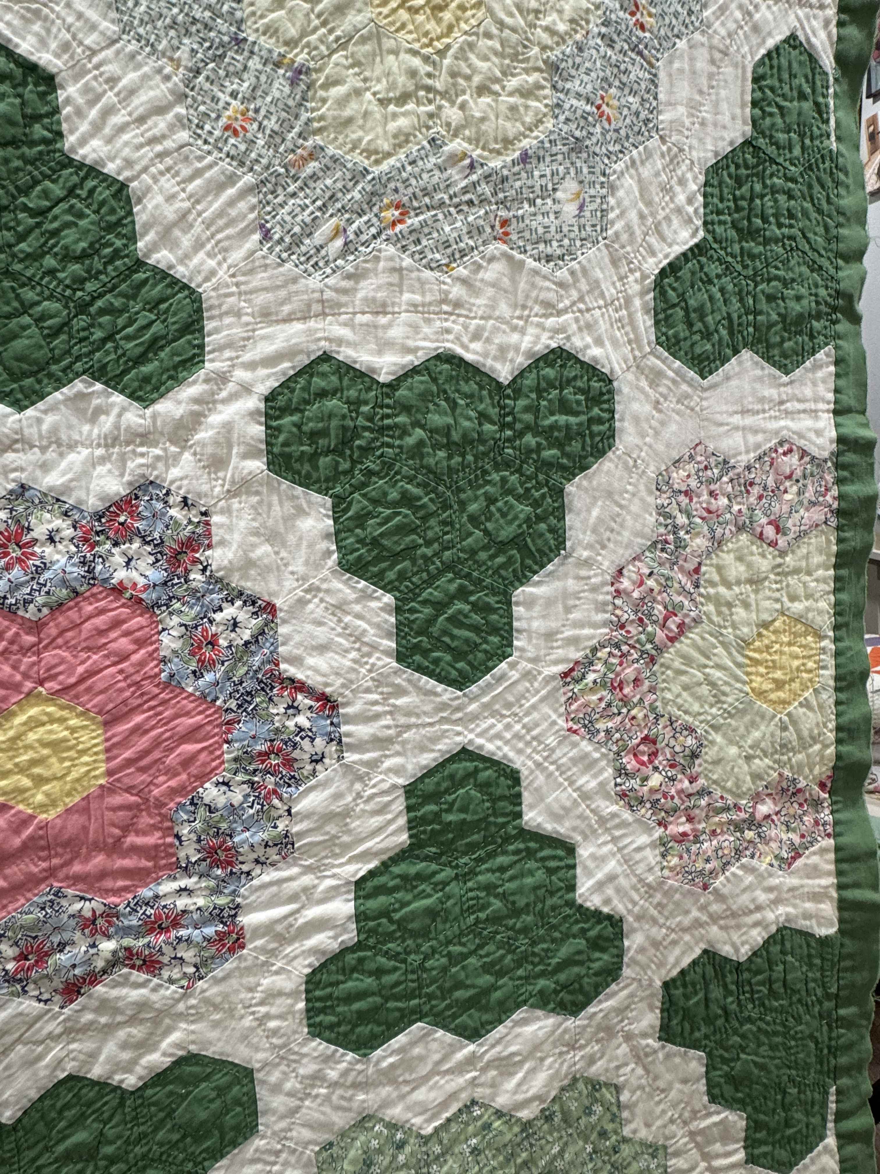 Vintage Quilt Grandmother's Flower Garden