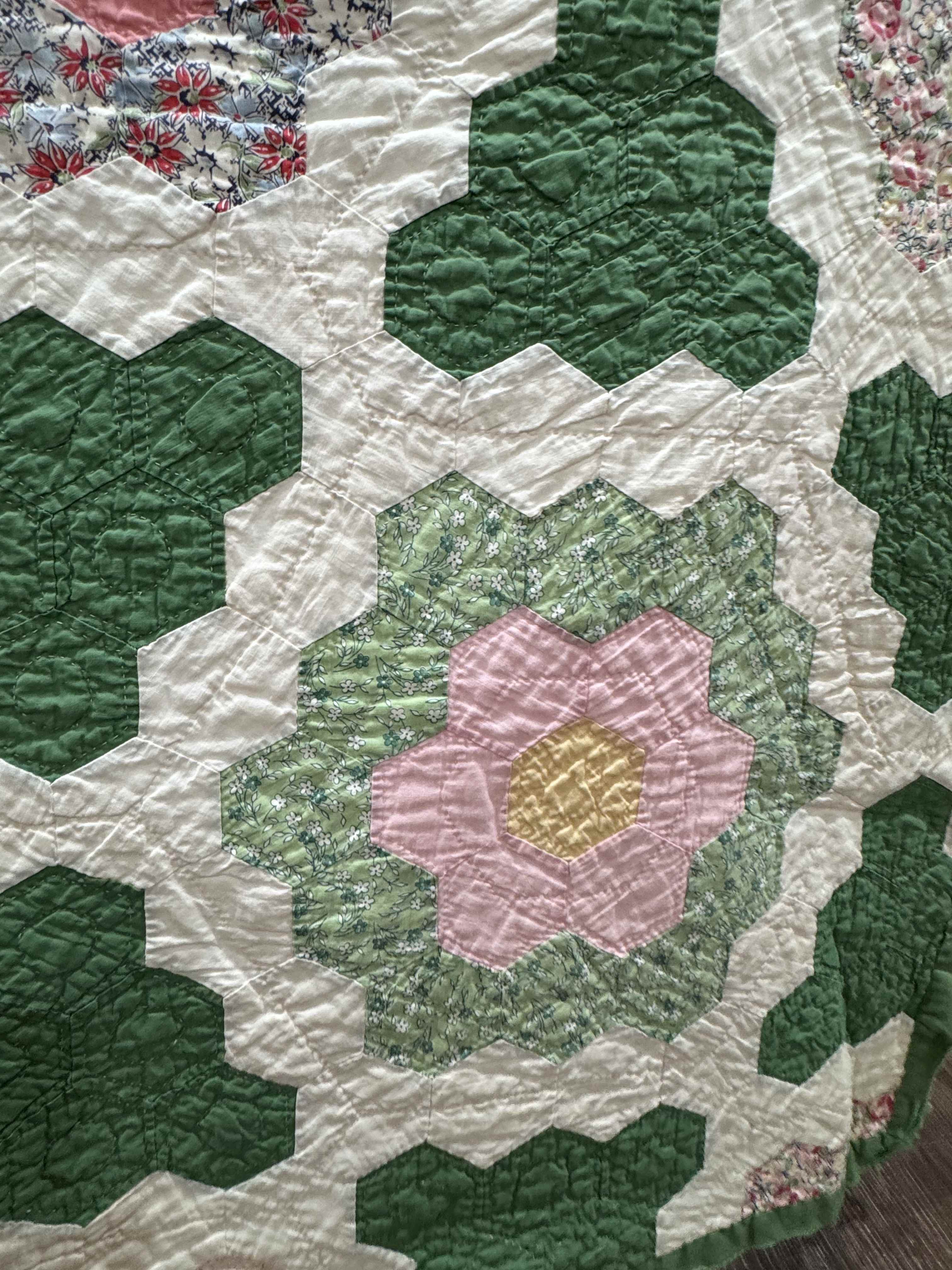 Vintage Quilt Grandmother's Flower Garden