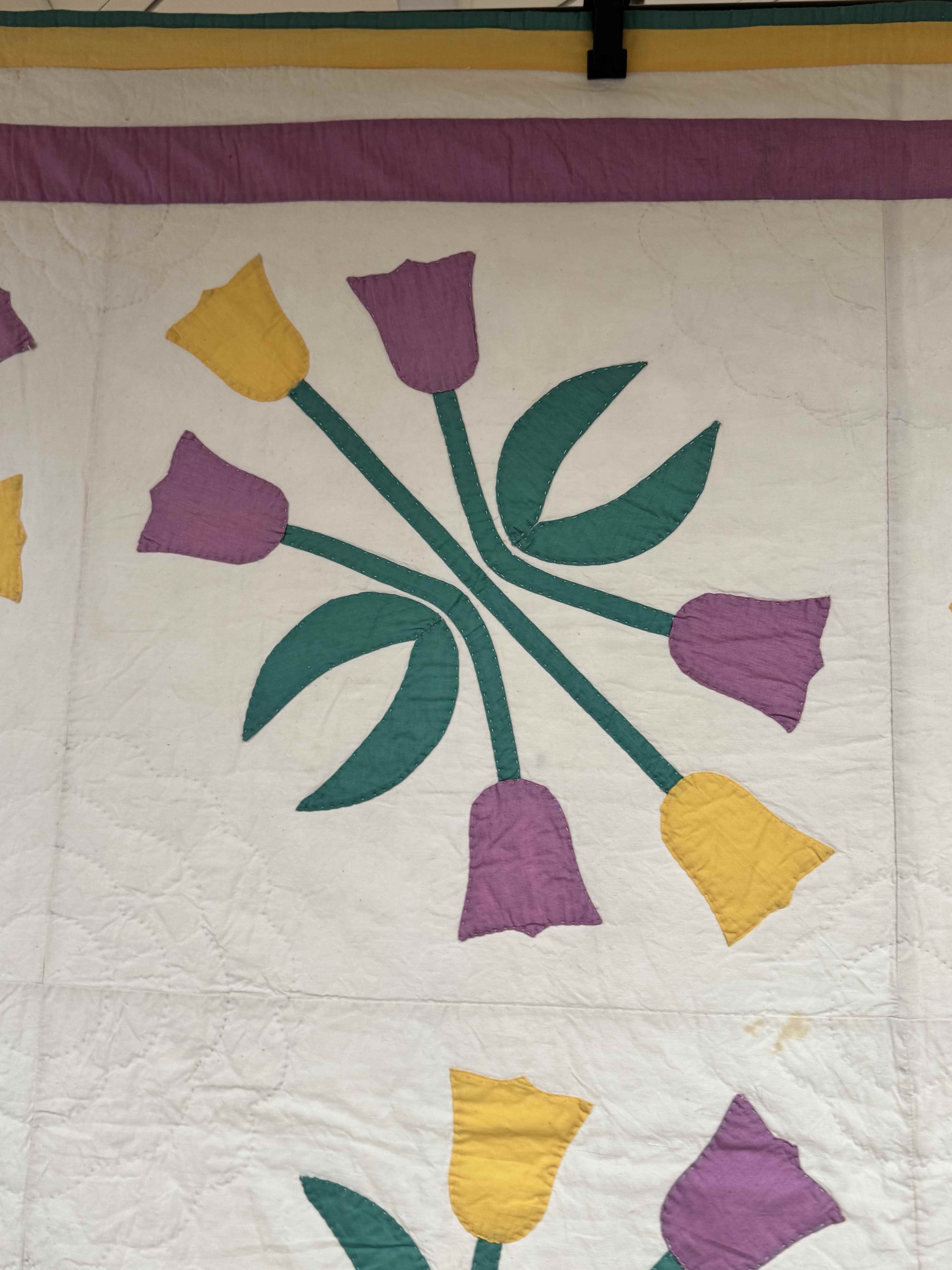 Vintage Quilt Tulip Applique
