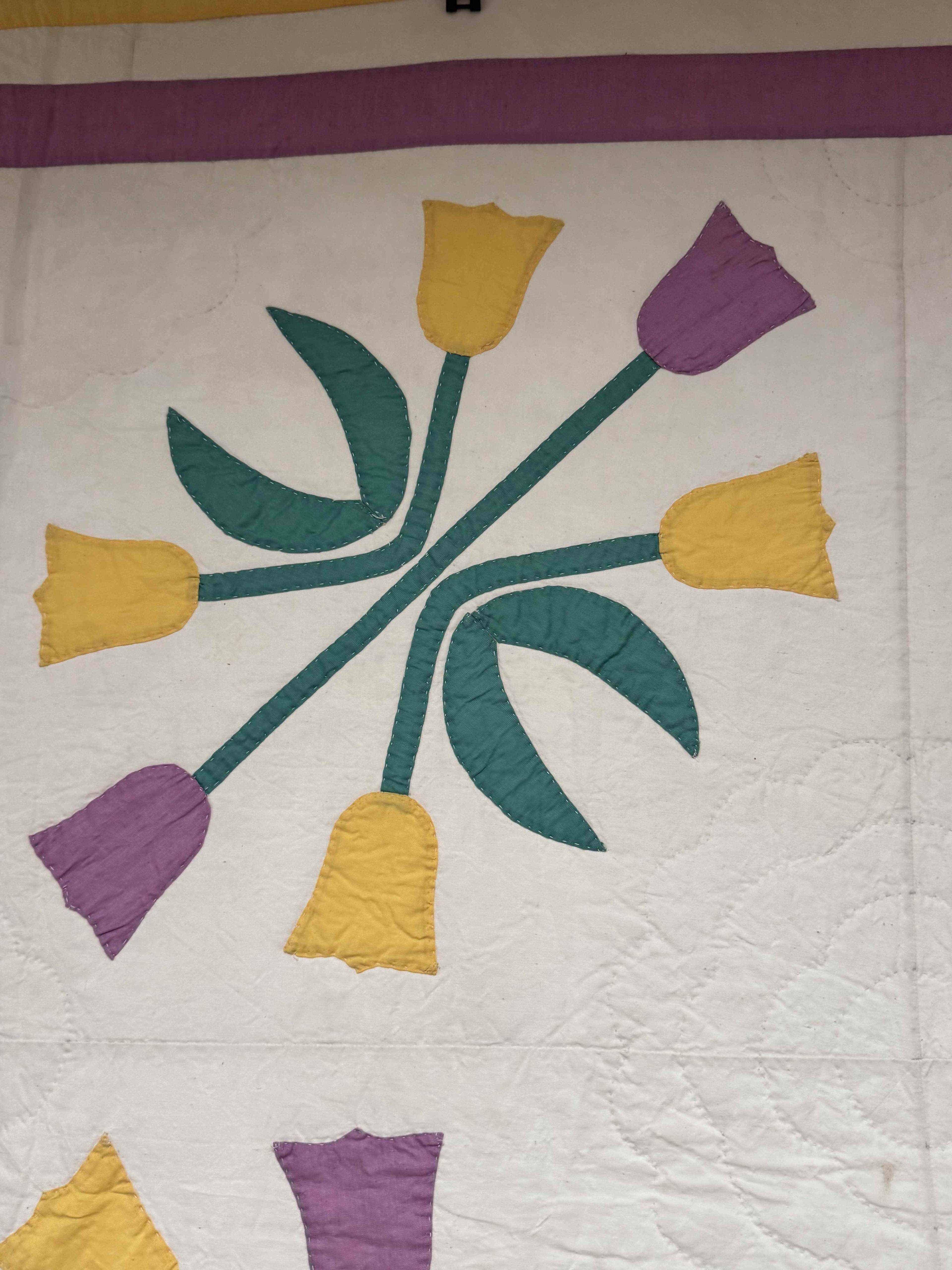 Vintage Quilt Tulip Applique