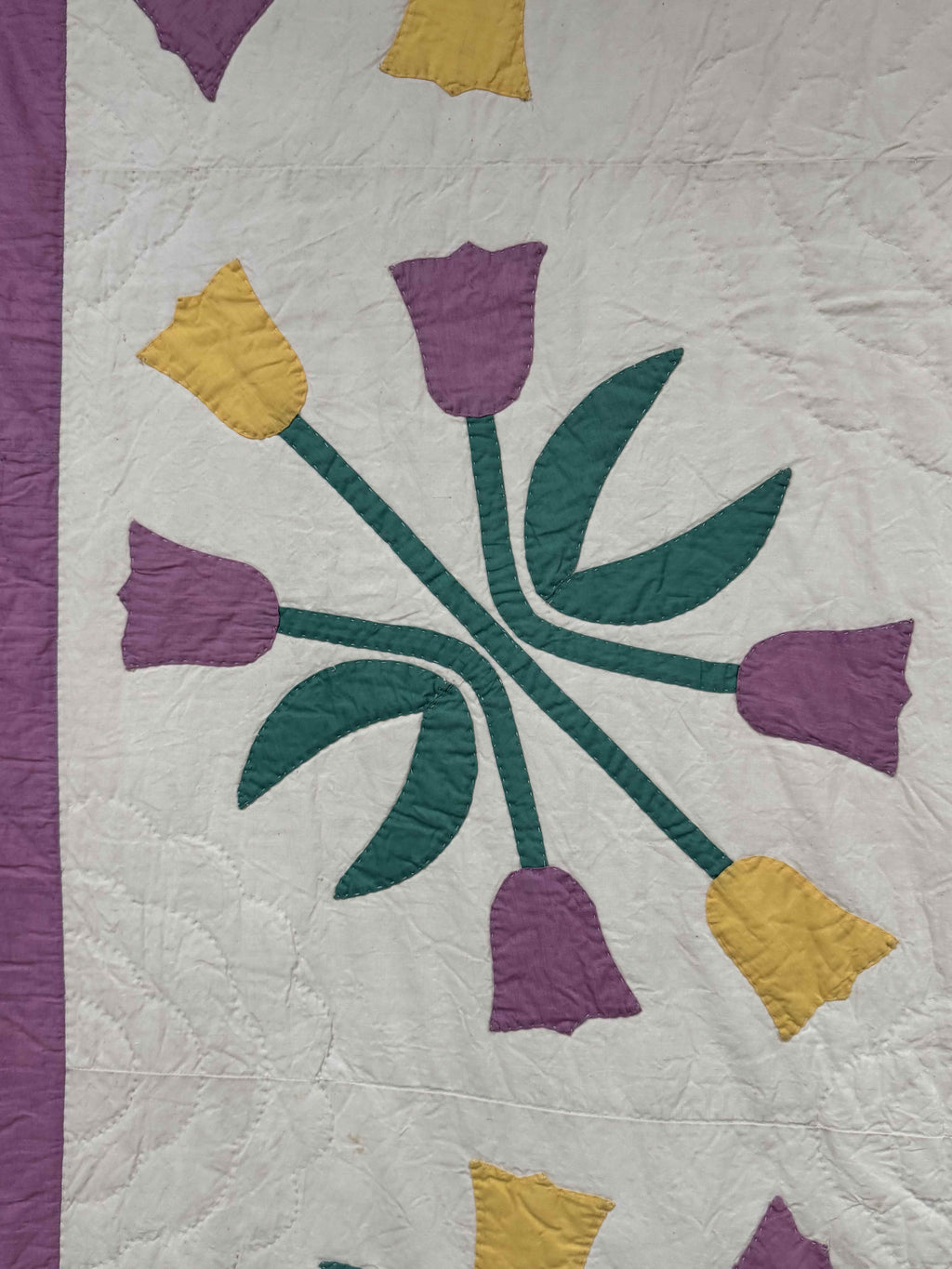 Vintage Quilt Tulip Applique