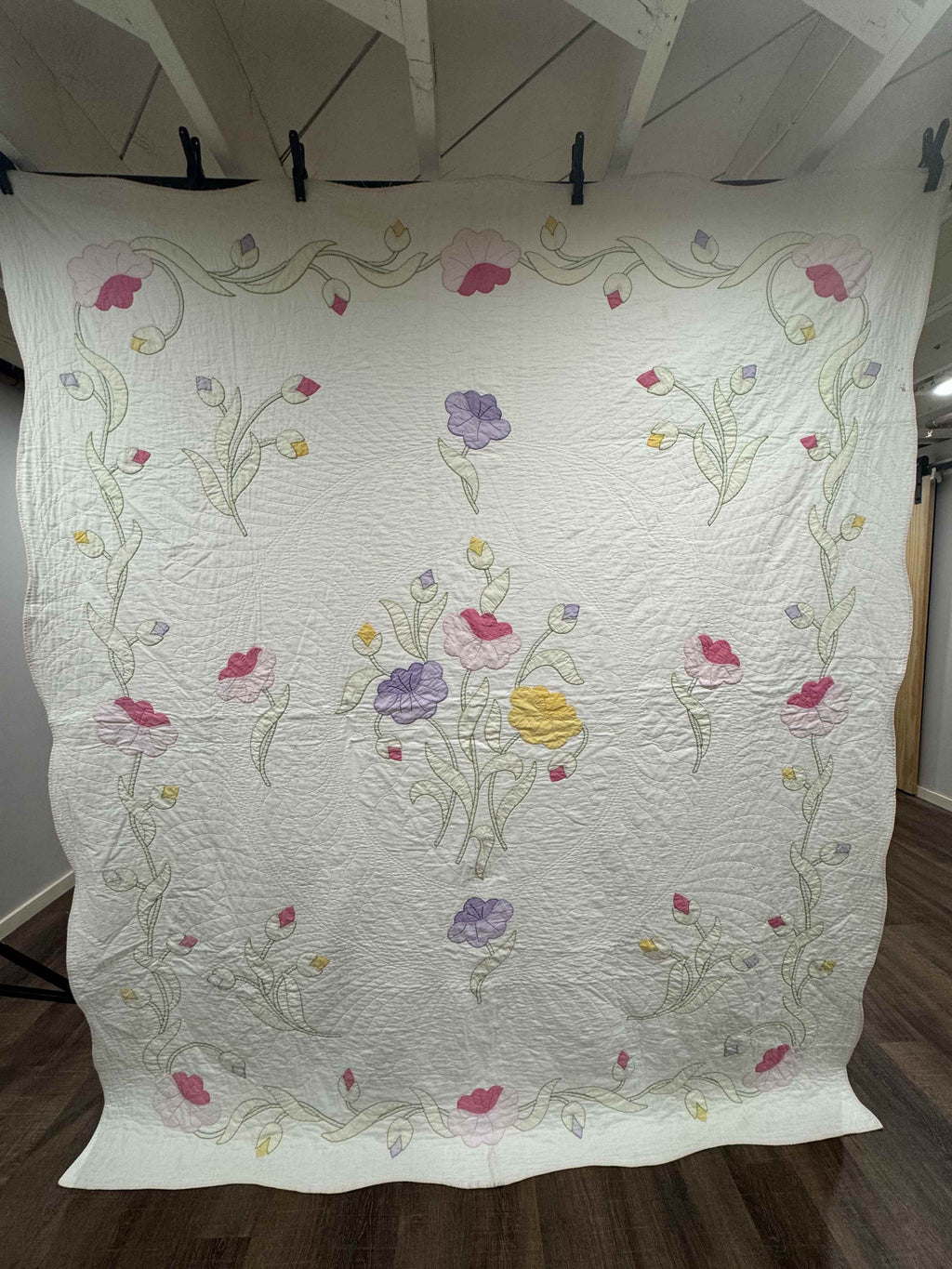 Vintage Quilt Yankee Garden Floral Applique