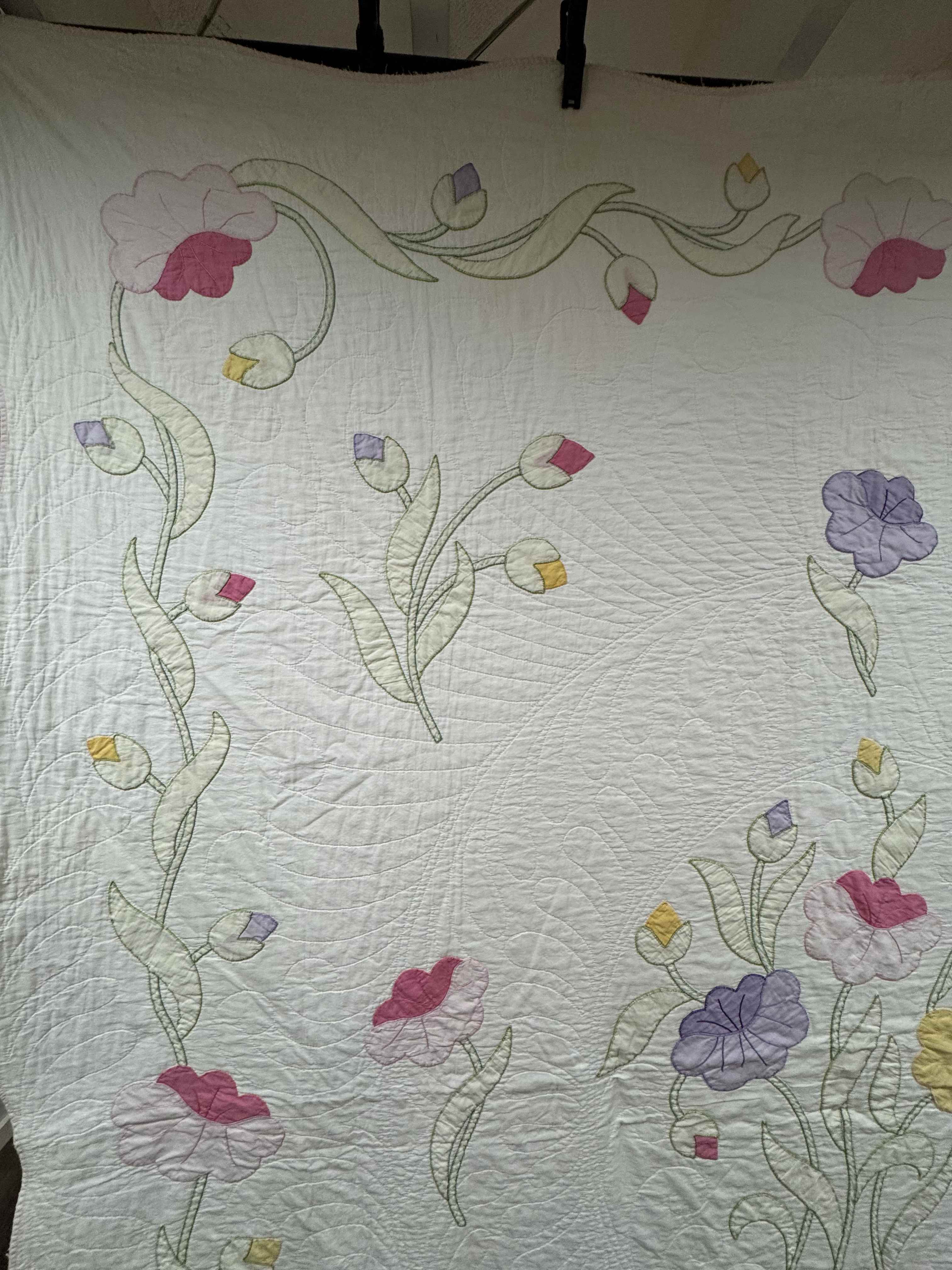 Vintage Quilt Yankee Garden Floral Applique