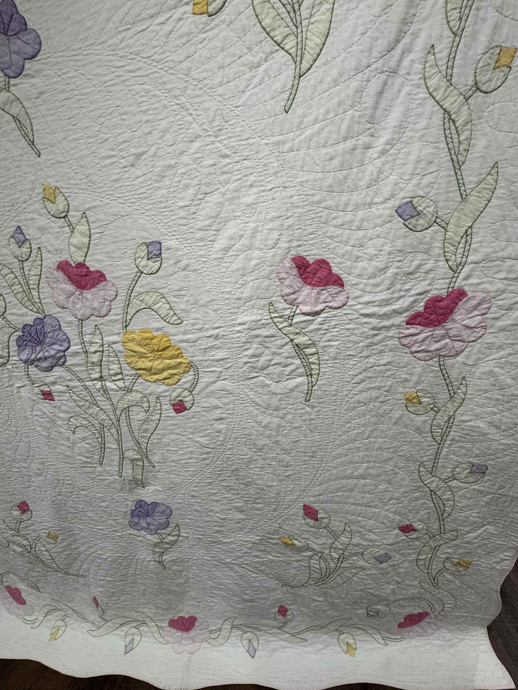 Vintage Quilt Yankee Garden Floral Applique
