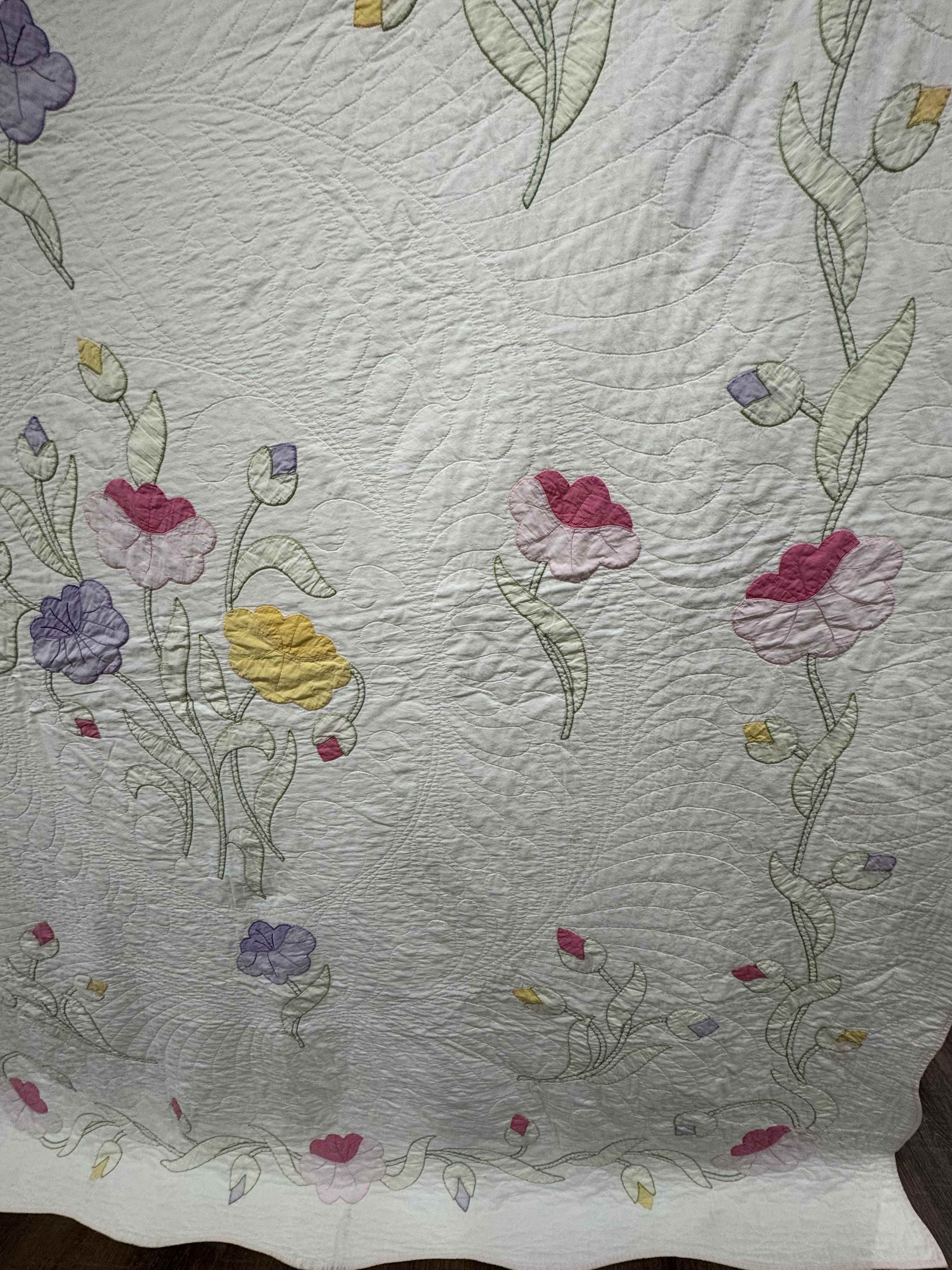 Vintage Quilt Yankee Garden Floral Applique