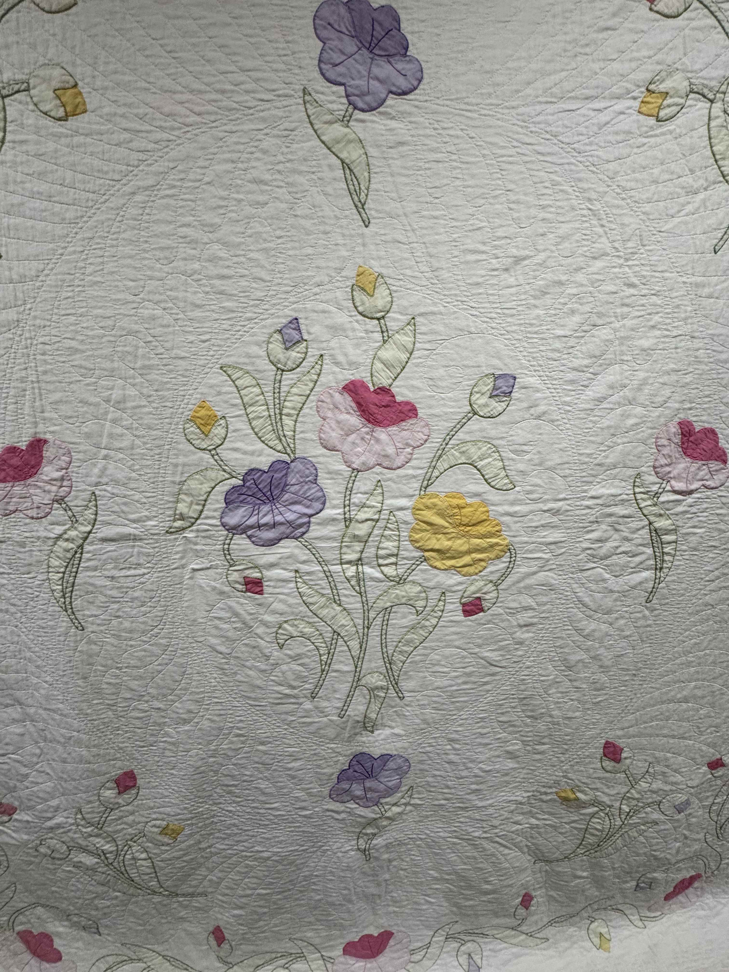 Vintage Quilt Yankee Garden Floral Applique