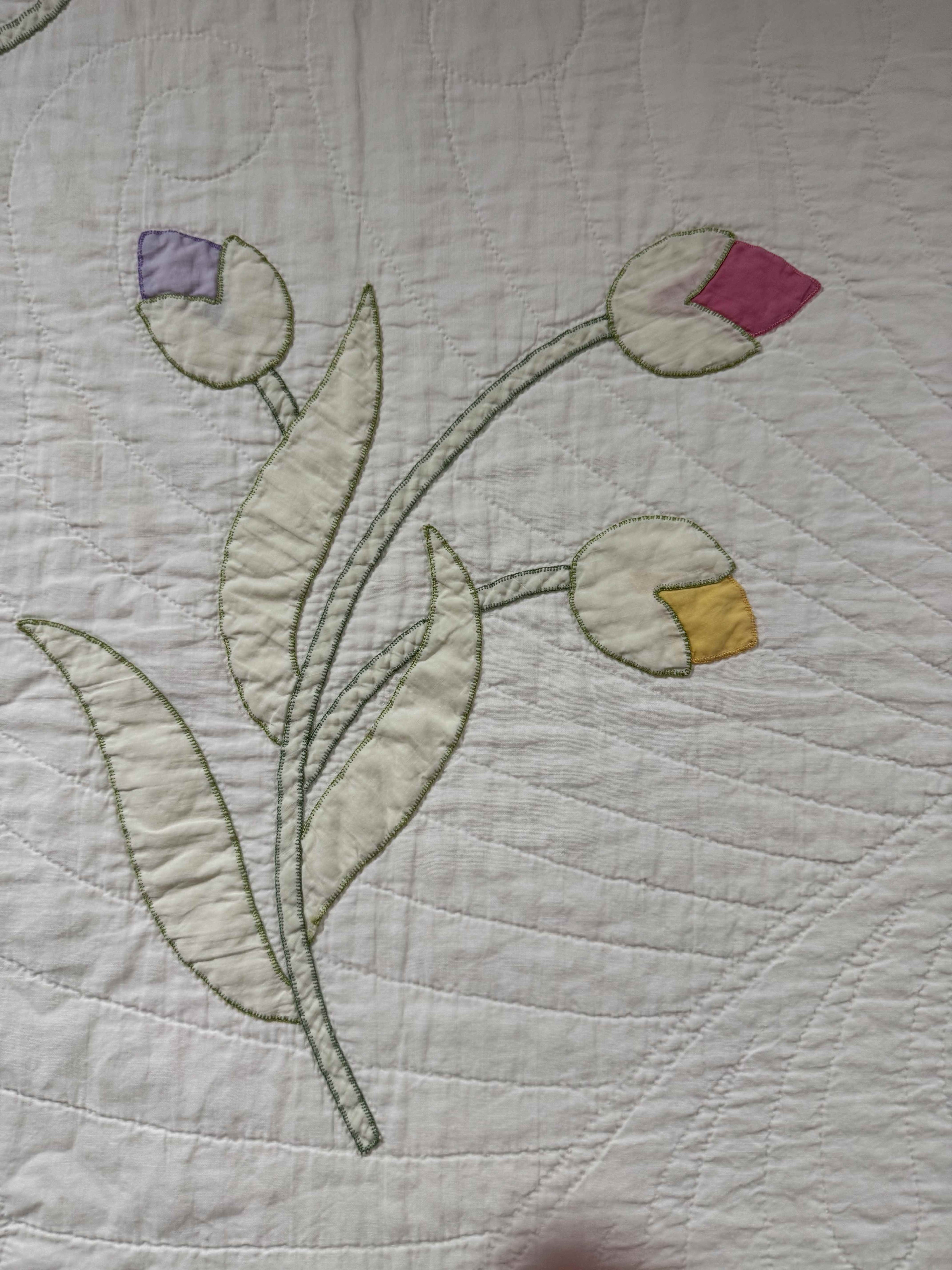 Vintage Quilt Yankee Garden Floral Applique