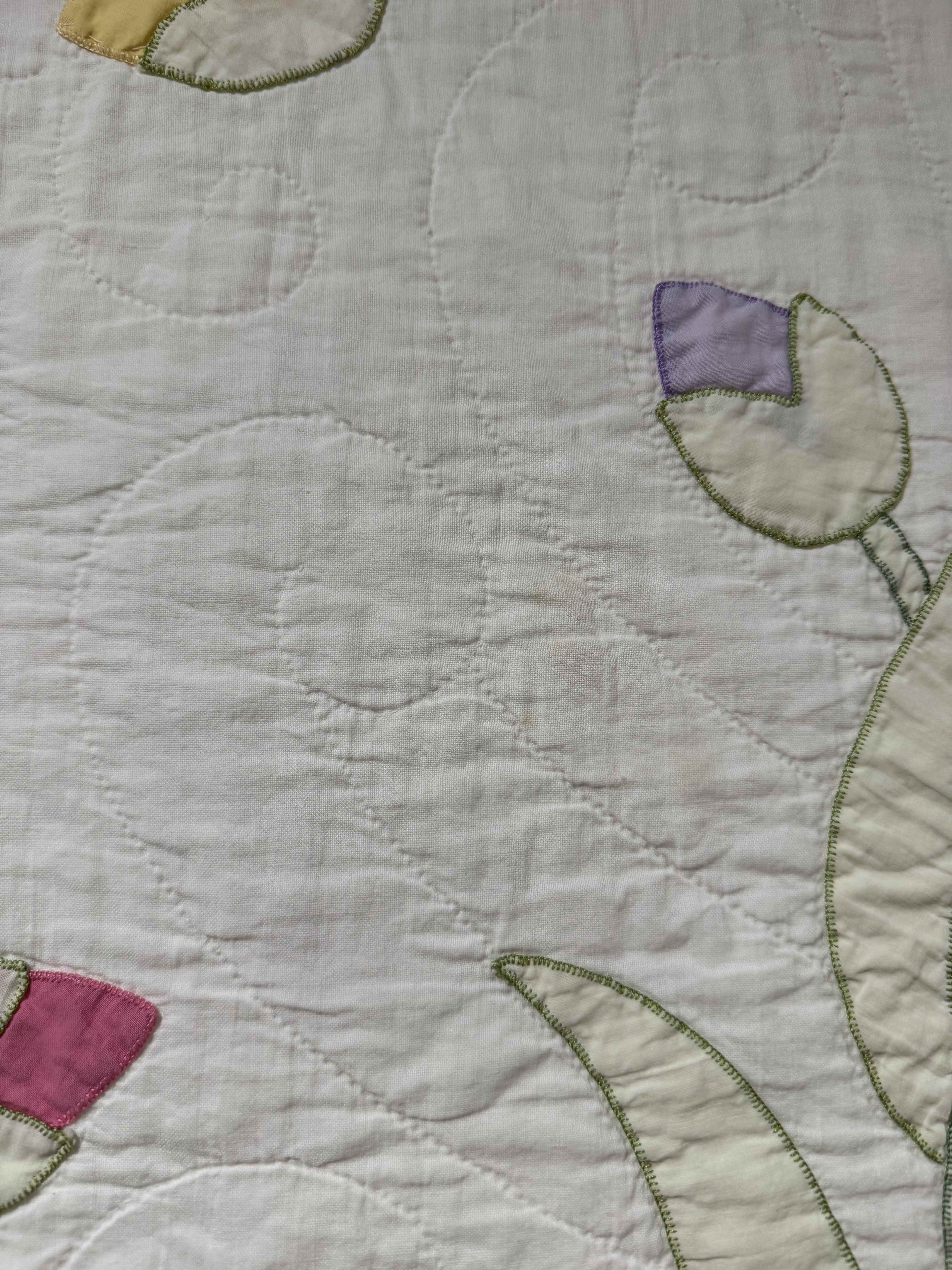 Vintage Quilt Yankee Garden Floral Applique