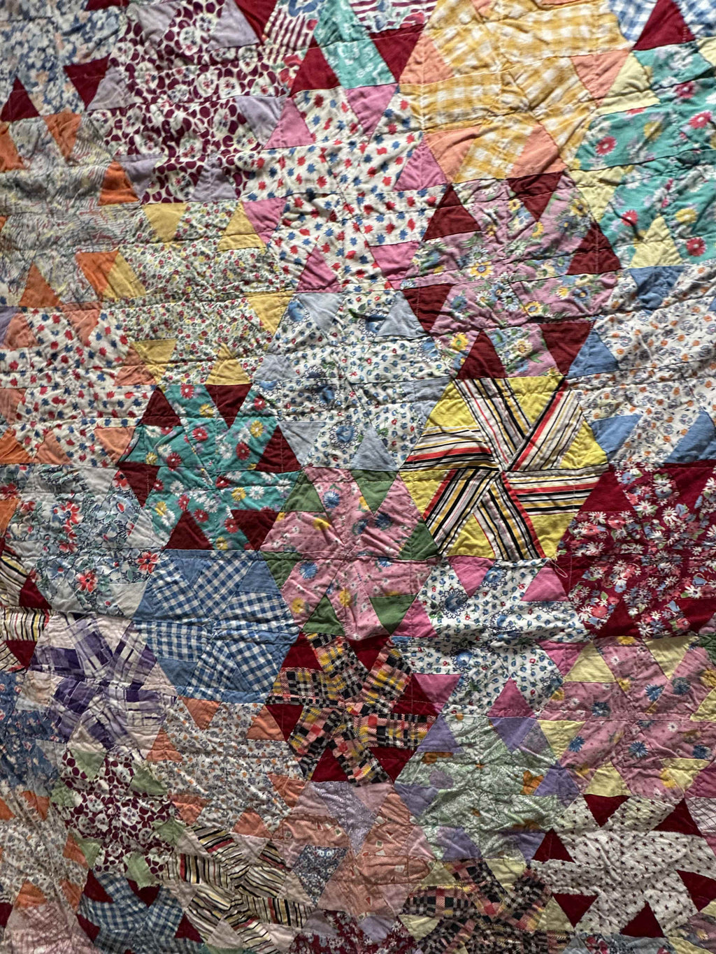 Vintage Quilt Whirling Hexagon