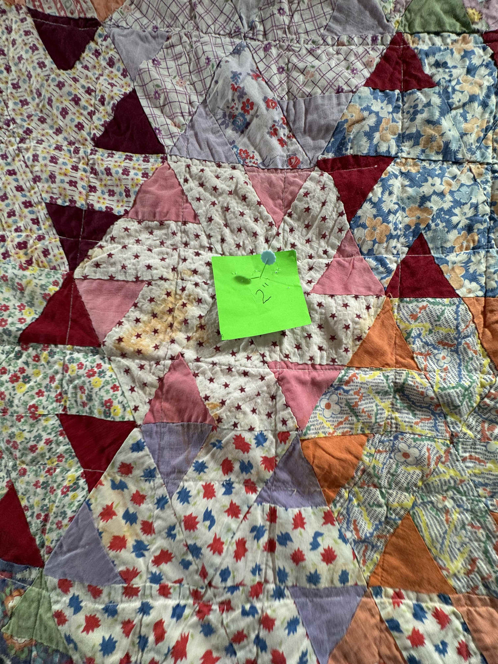 Vintage Quilt Whirling Hexagon
