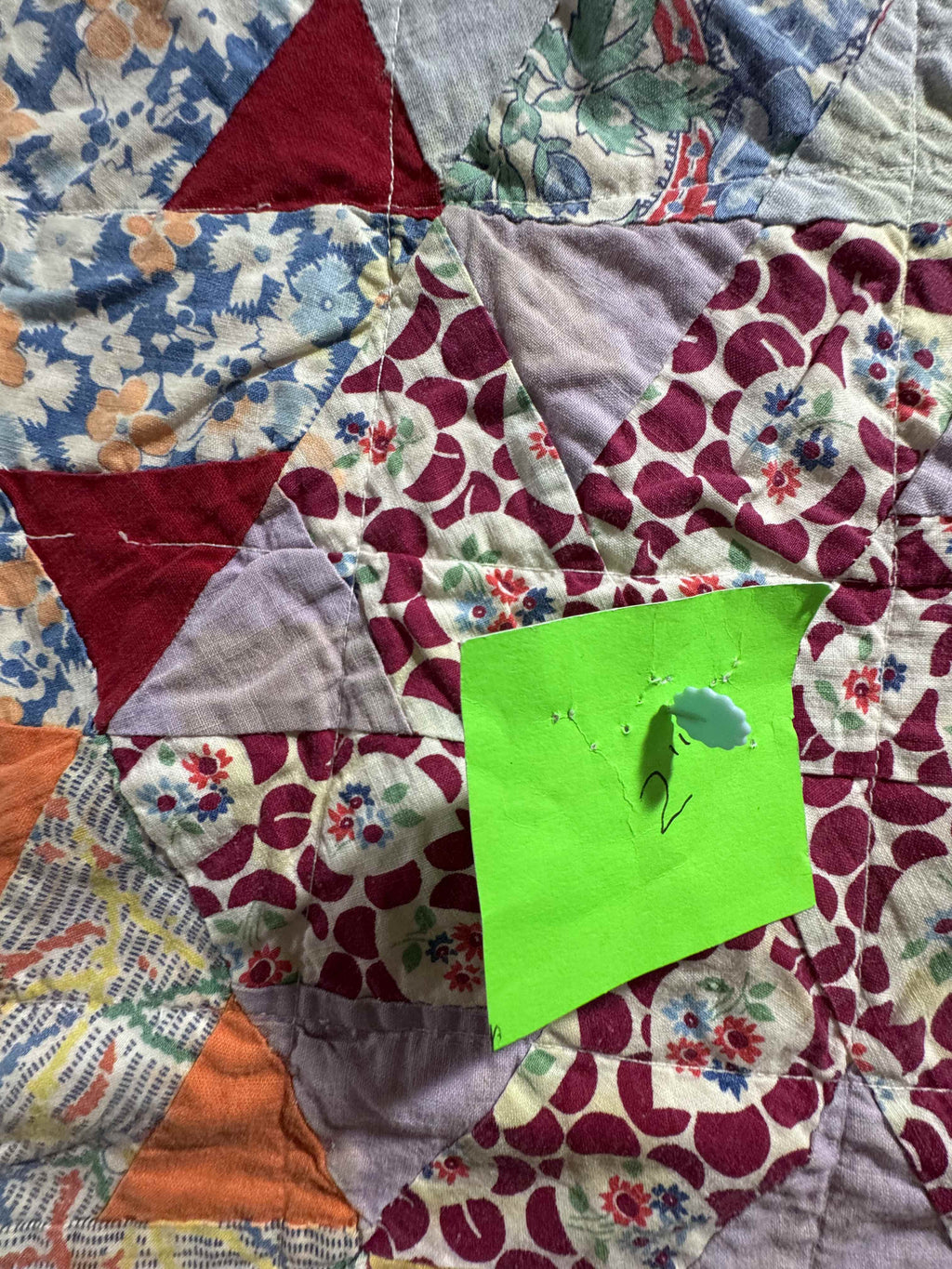 Vintage Quilt Whirling Hexagon
