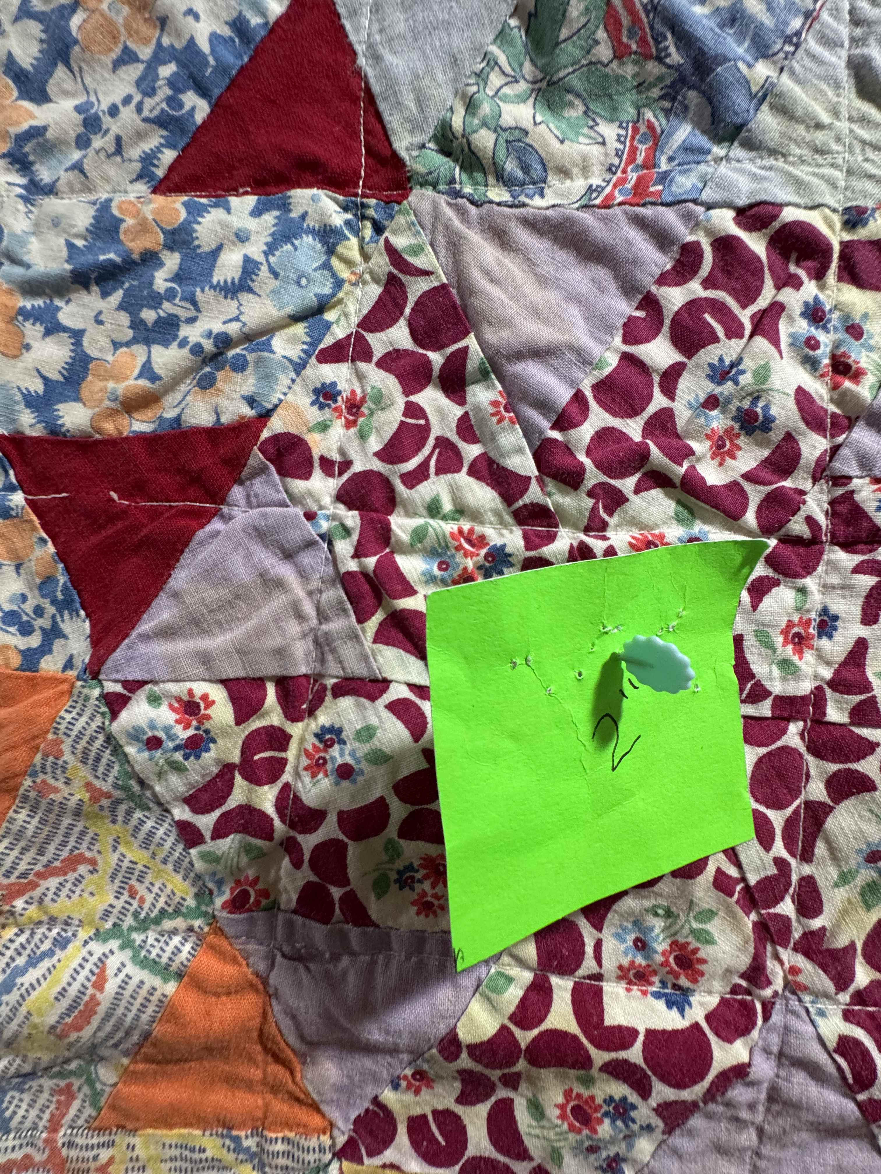 Vintage Quilt Whirling Hexagon