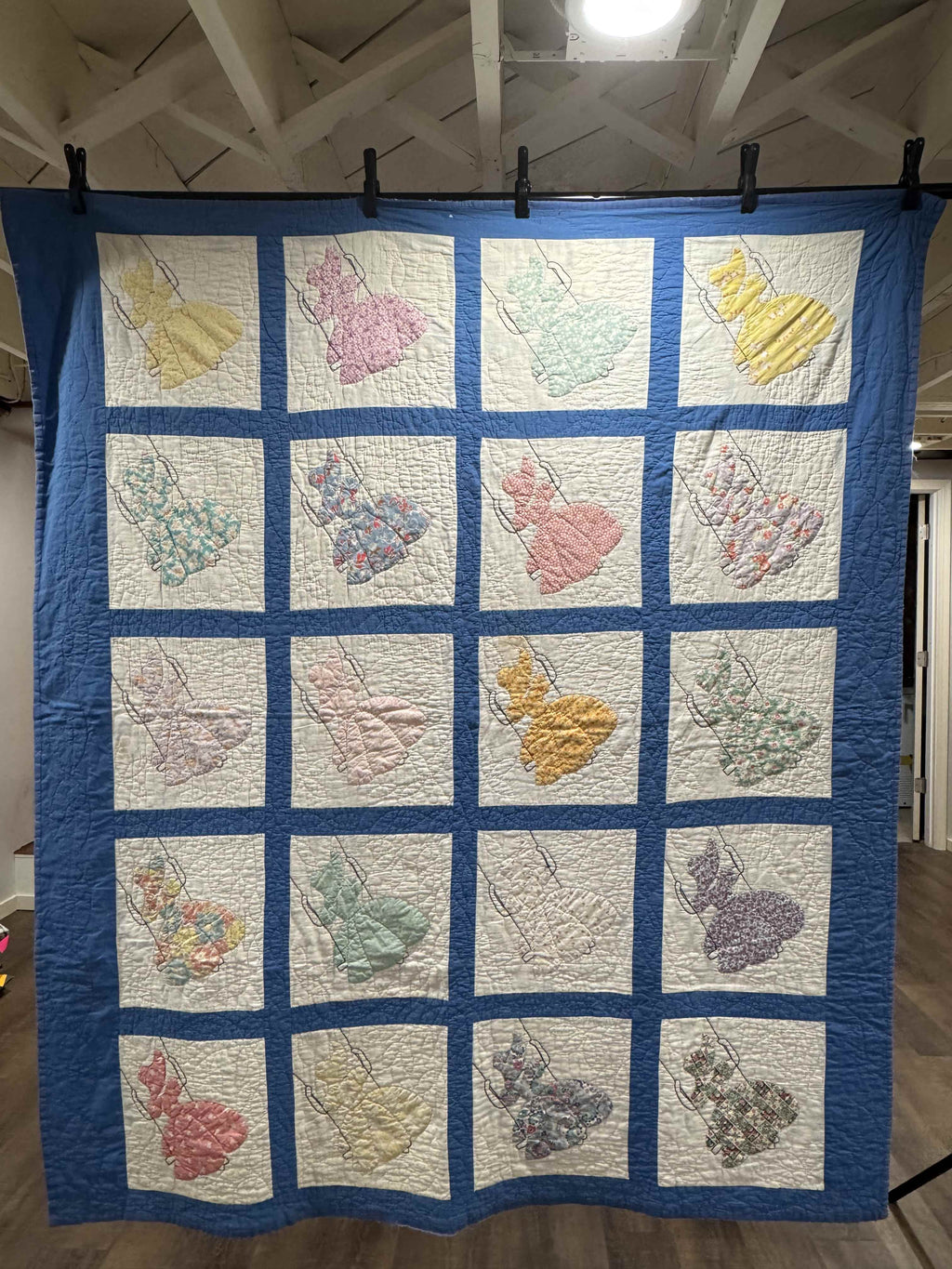 **SOLD Vintage Quilt Sunbonnet Sue on a Swing SOLD**