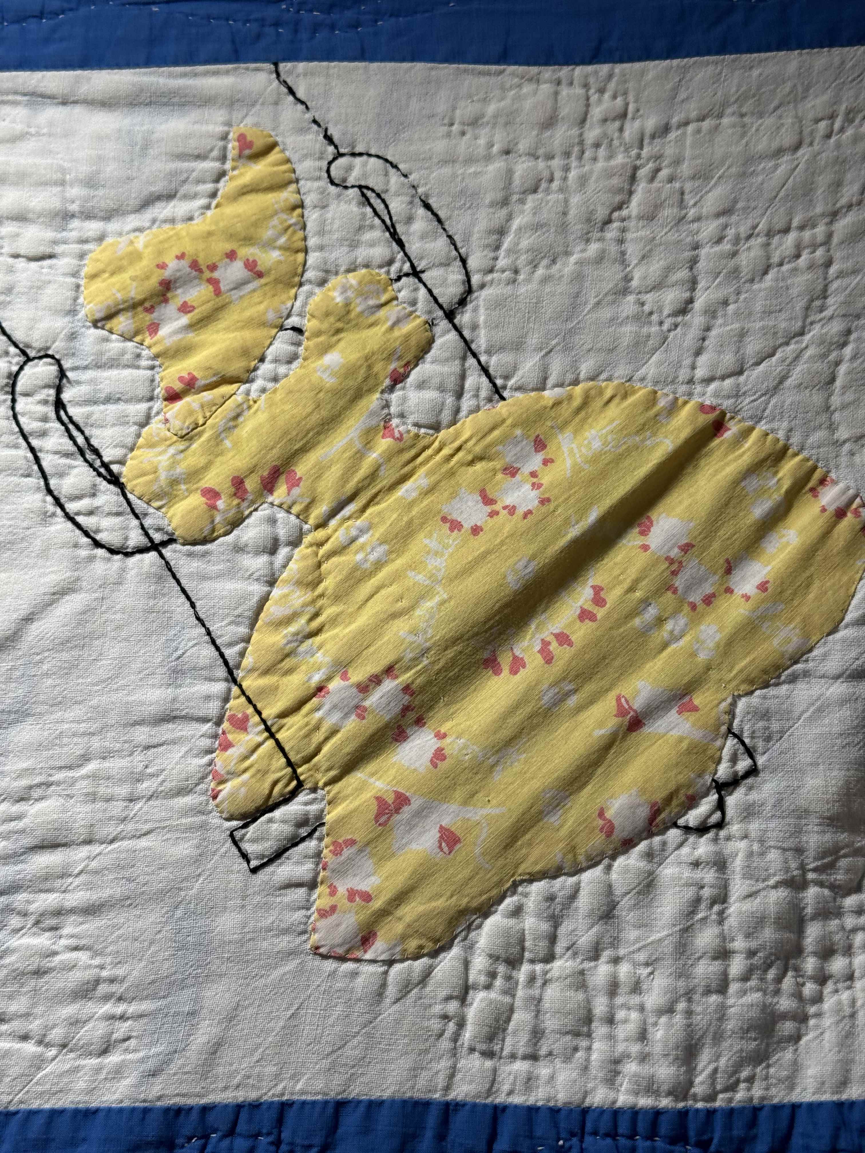 **SOLD Vintage Quilt Sunbonnet Sue on a Swing SOLD**