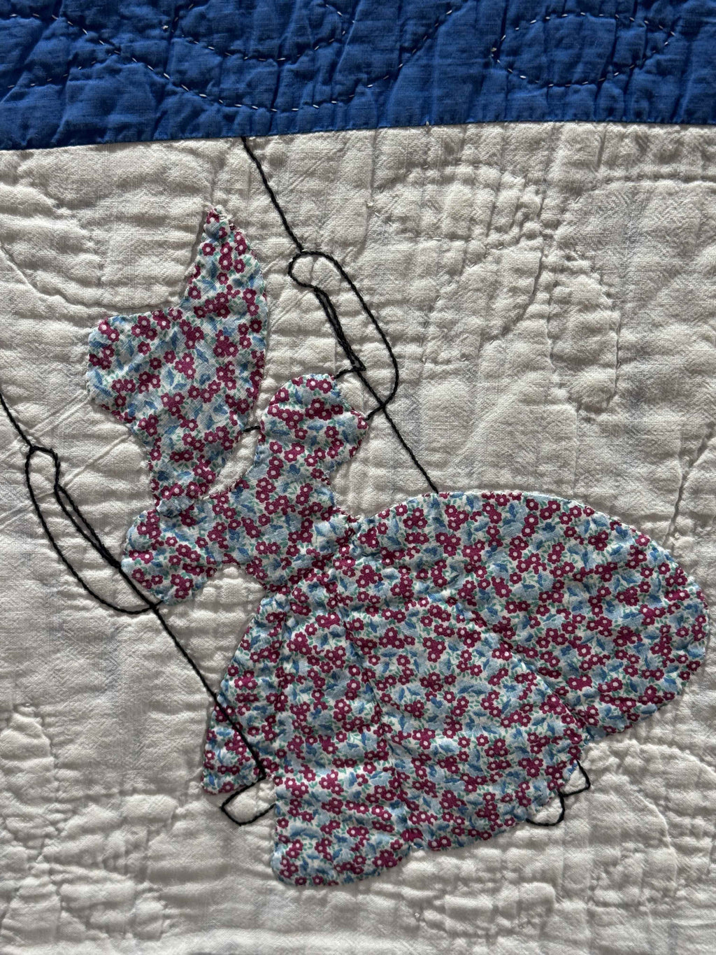 **SOLD Vintage Quilt Sunbonnet Sue on a Swing SOLD**