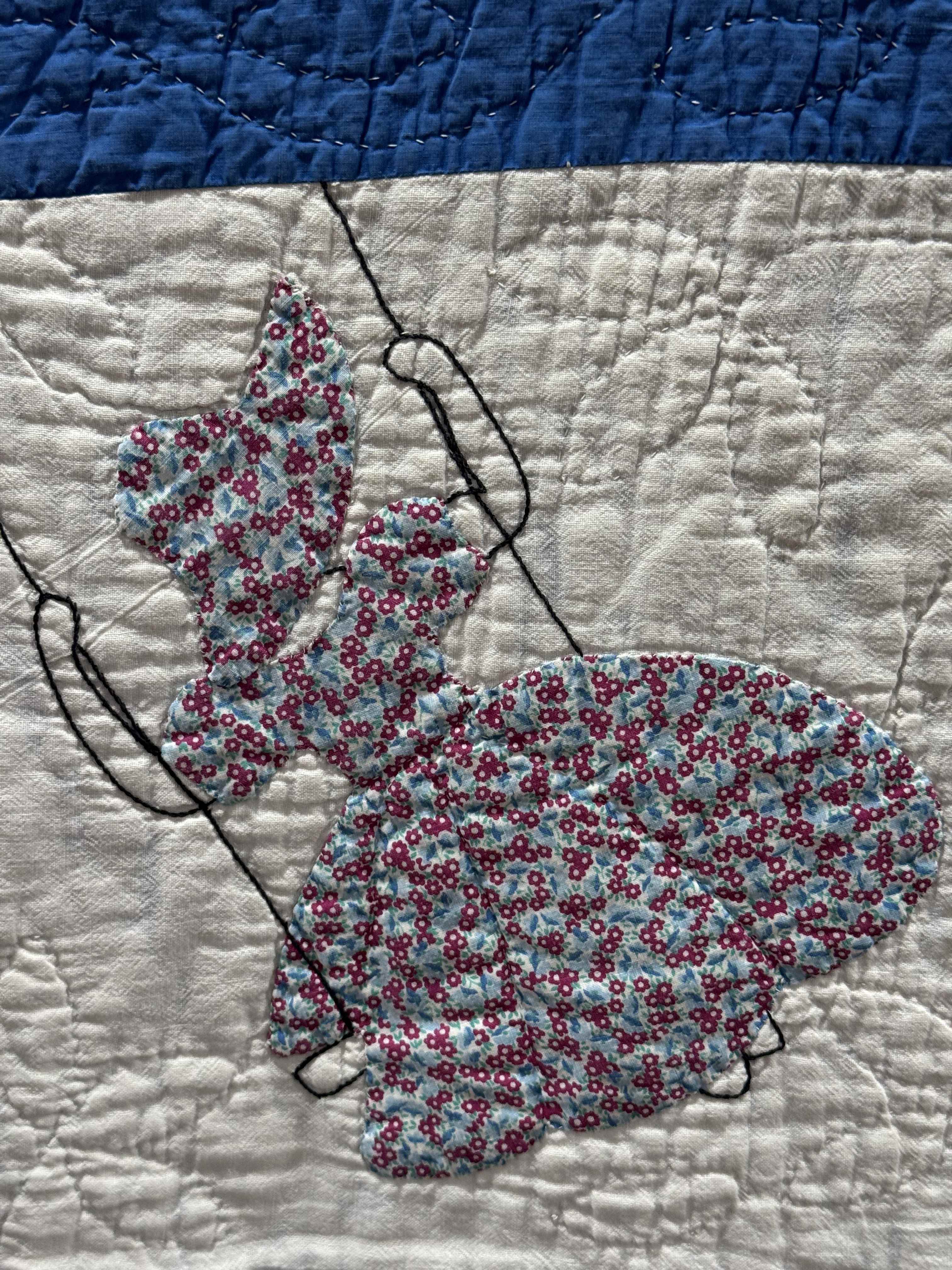 **SOLD Vintage Quilt Sunbonnet Sue on a Swing SOLD**