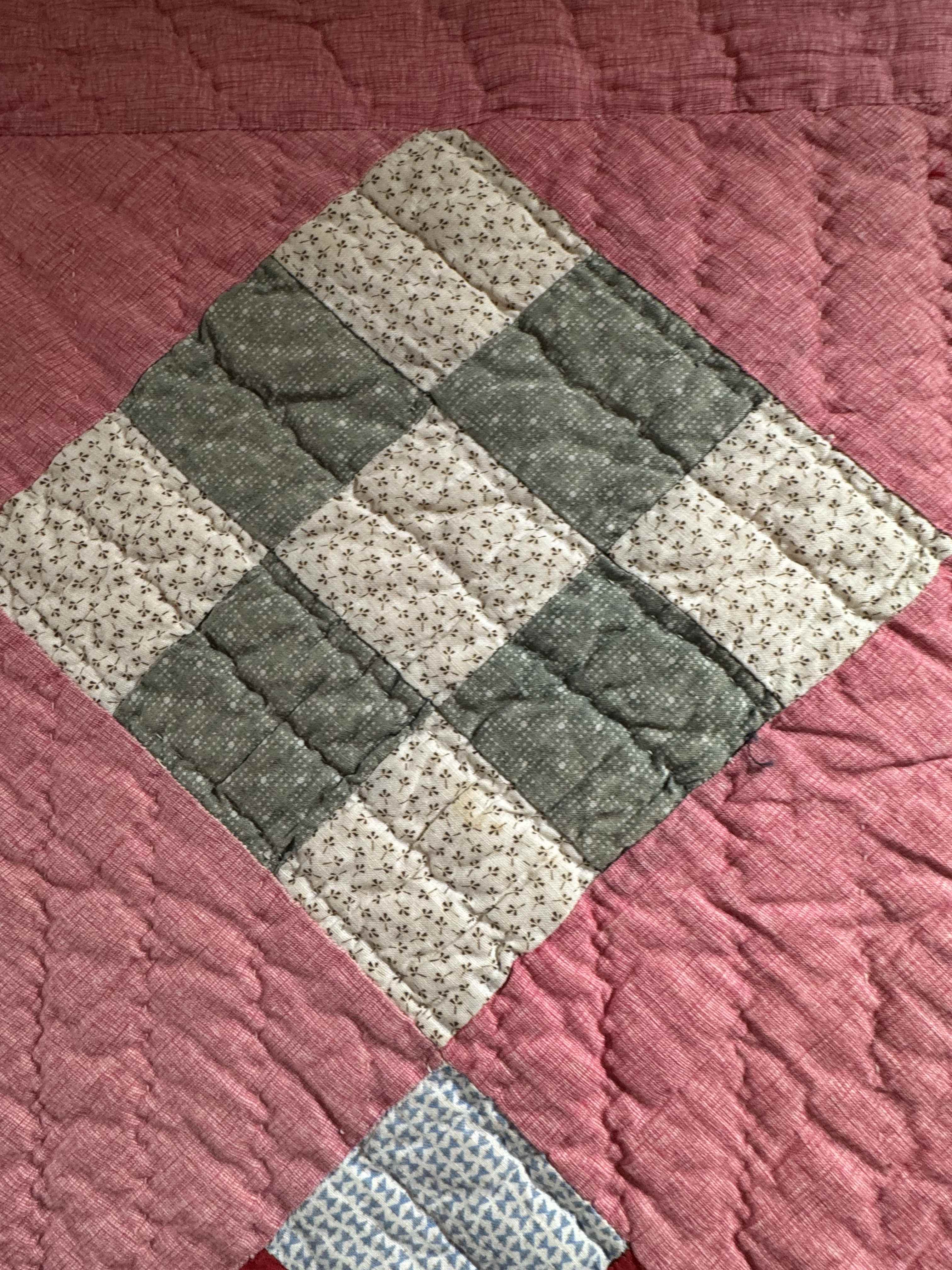 Antique Quilt Nine Patch on Point