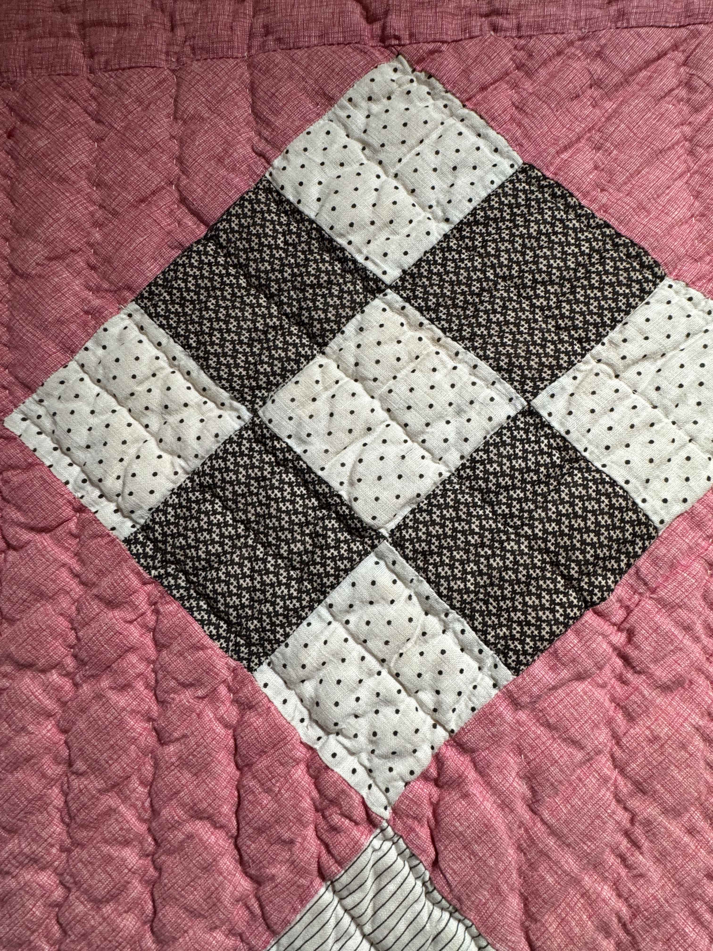 Antique Quilt Nine Patch on Point