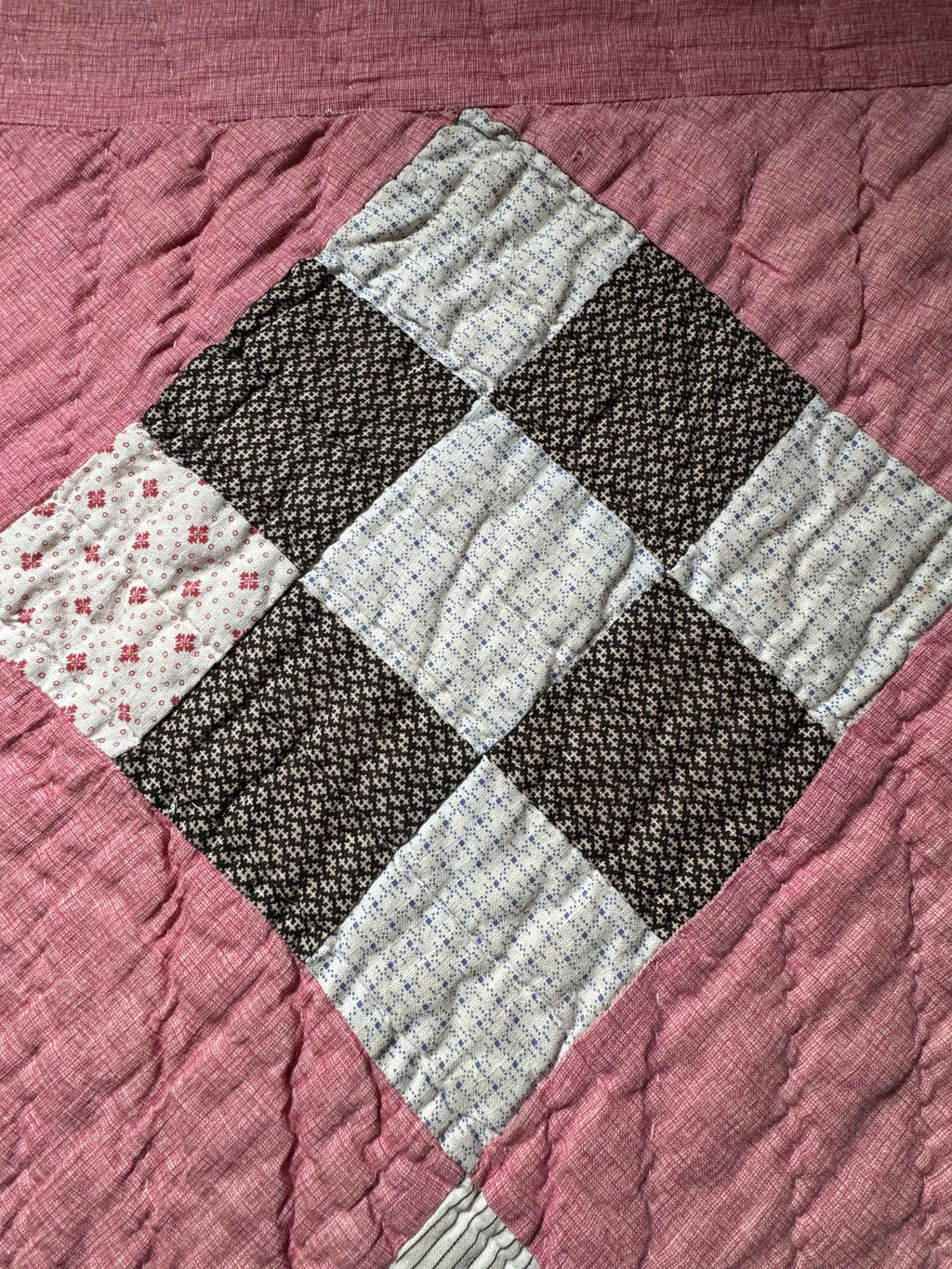 Antique Quilt Nine Patch on Point