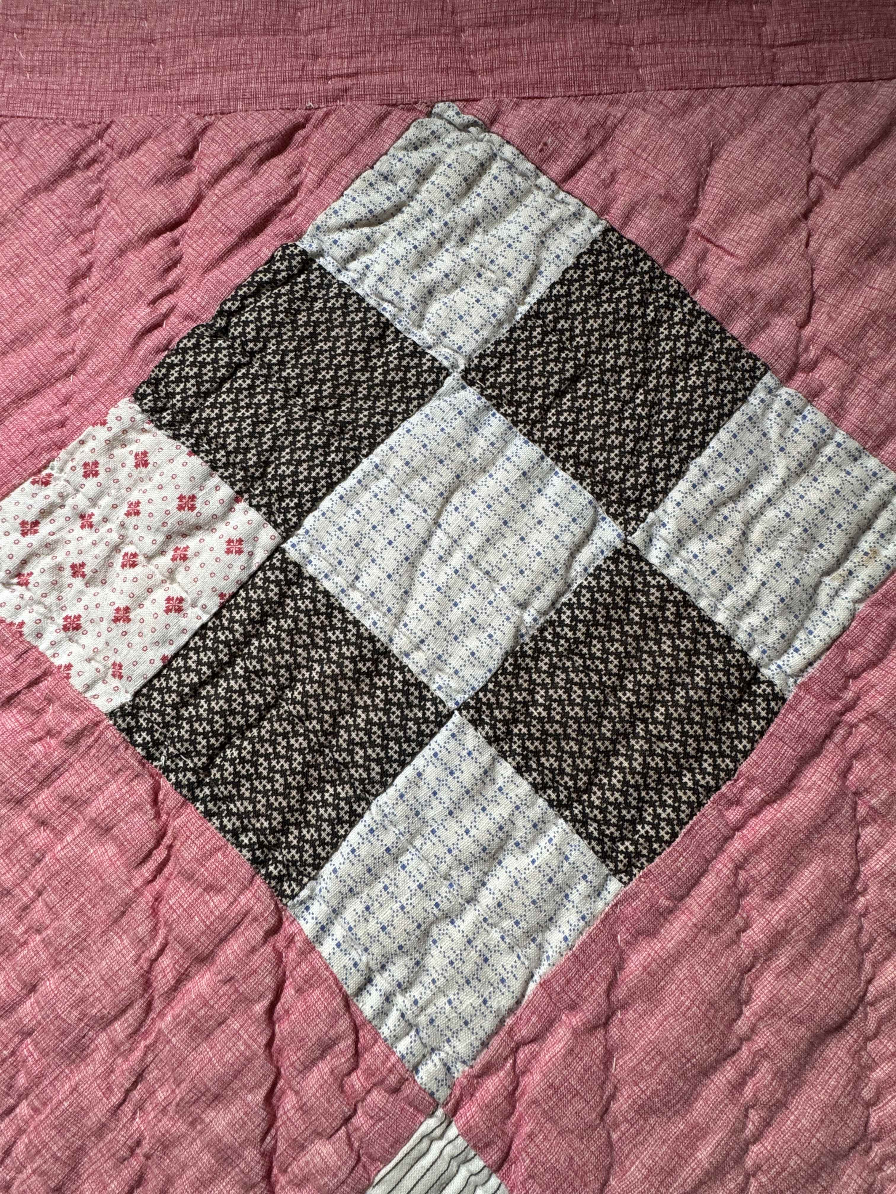 Antique Quilt Nine Patch on Point