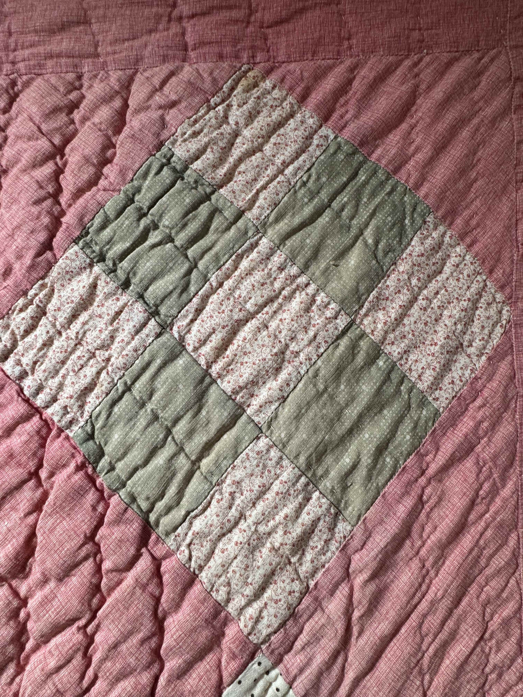 Antique Quilt Nine Patch on Point