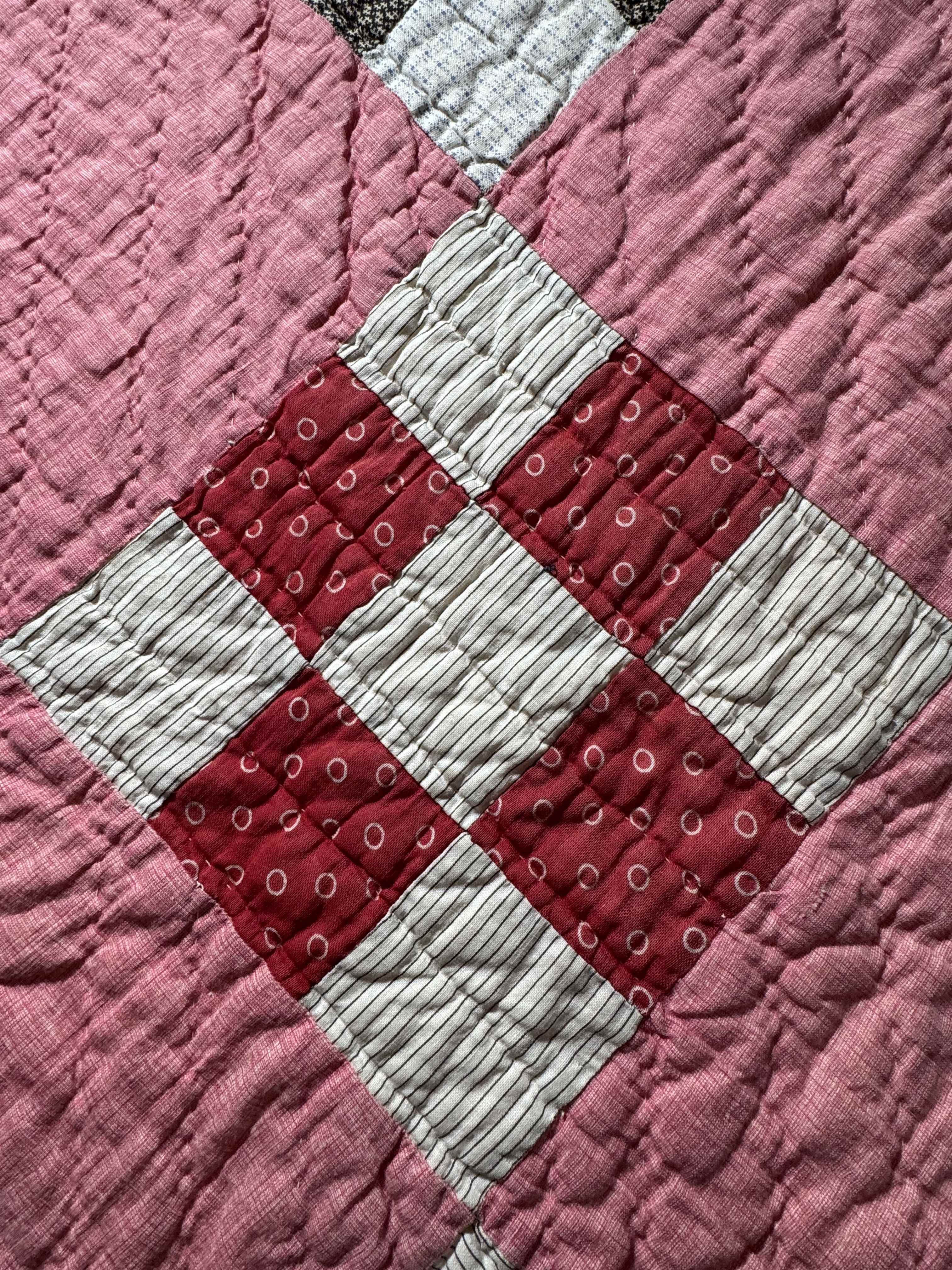 Antique Quilt Nine Patch on Point