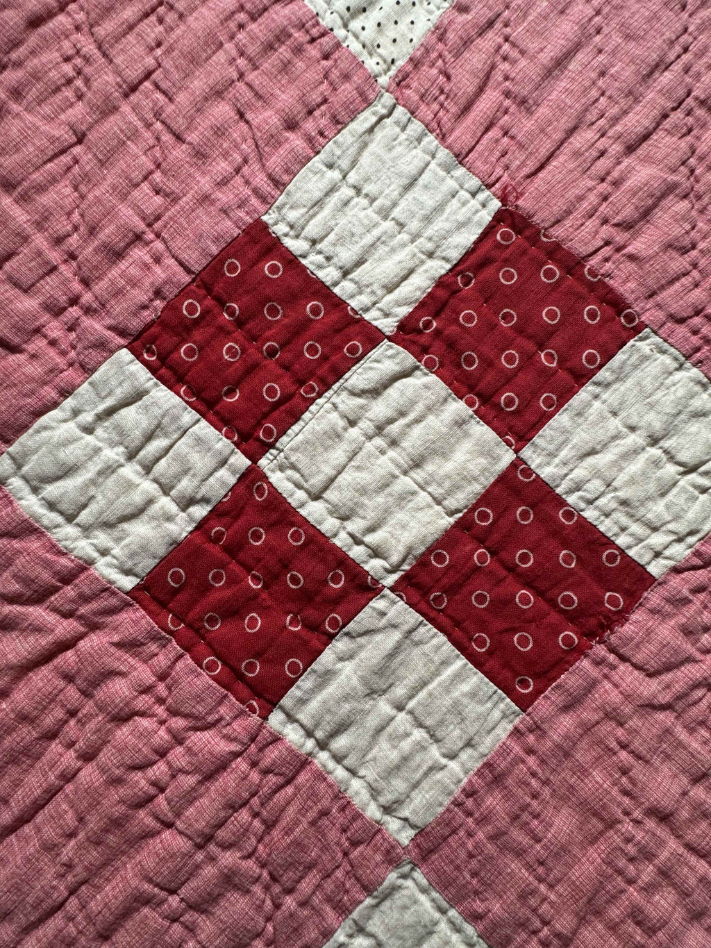 Antique Quilt Nine Patch on Point