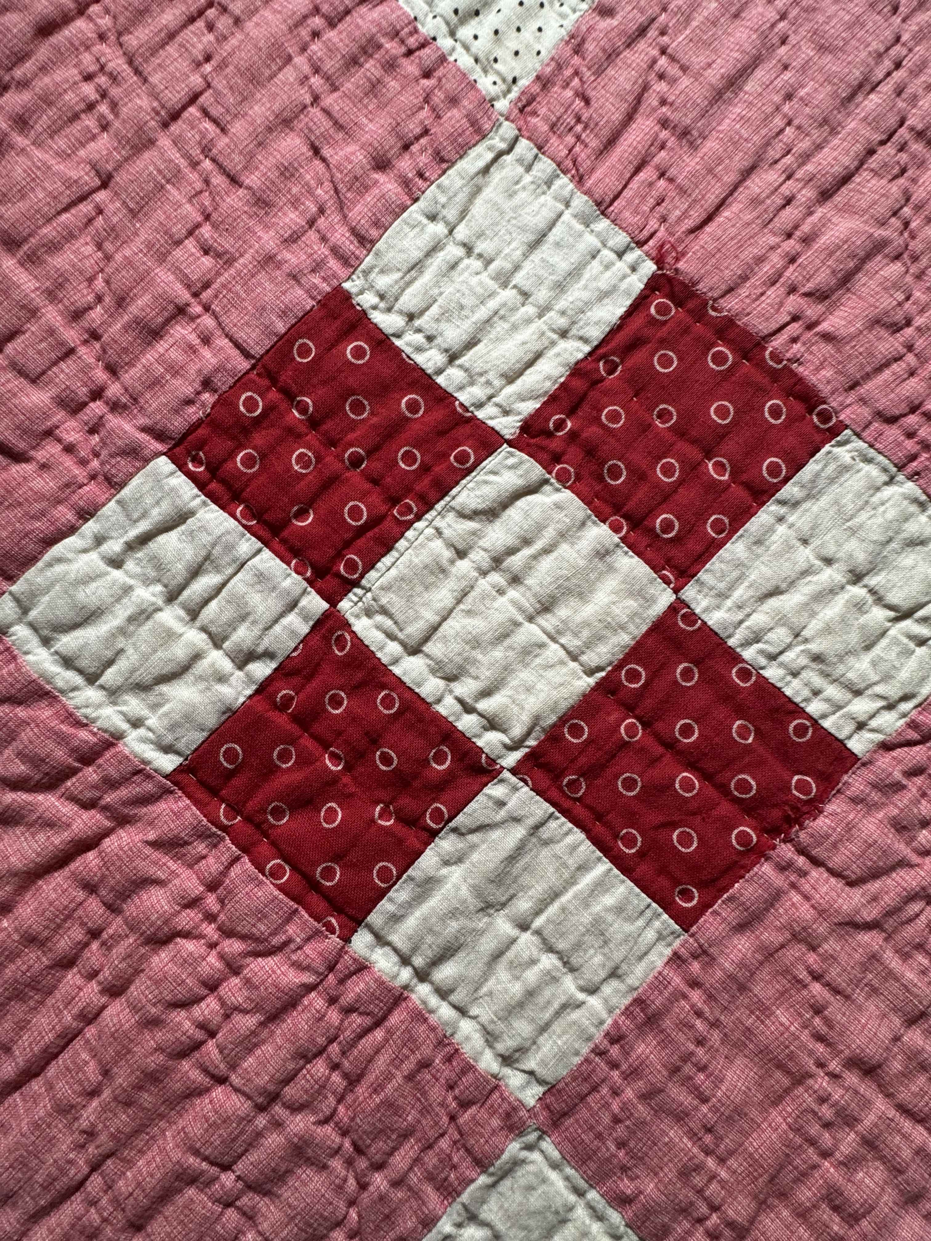 Antique Quilt Nine Patch on Point