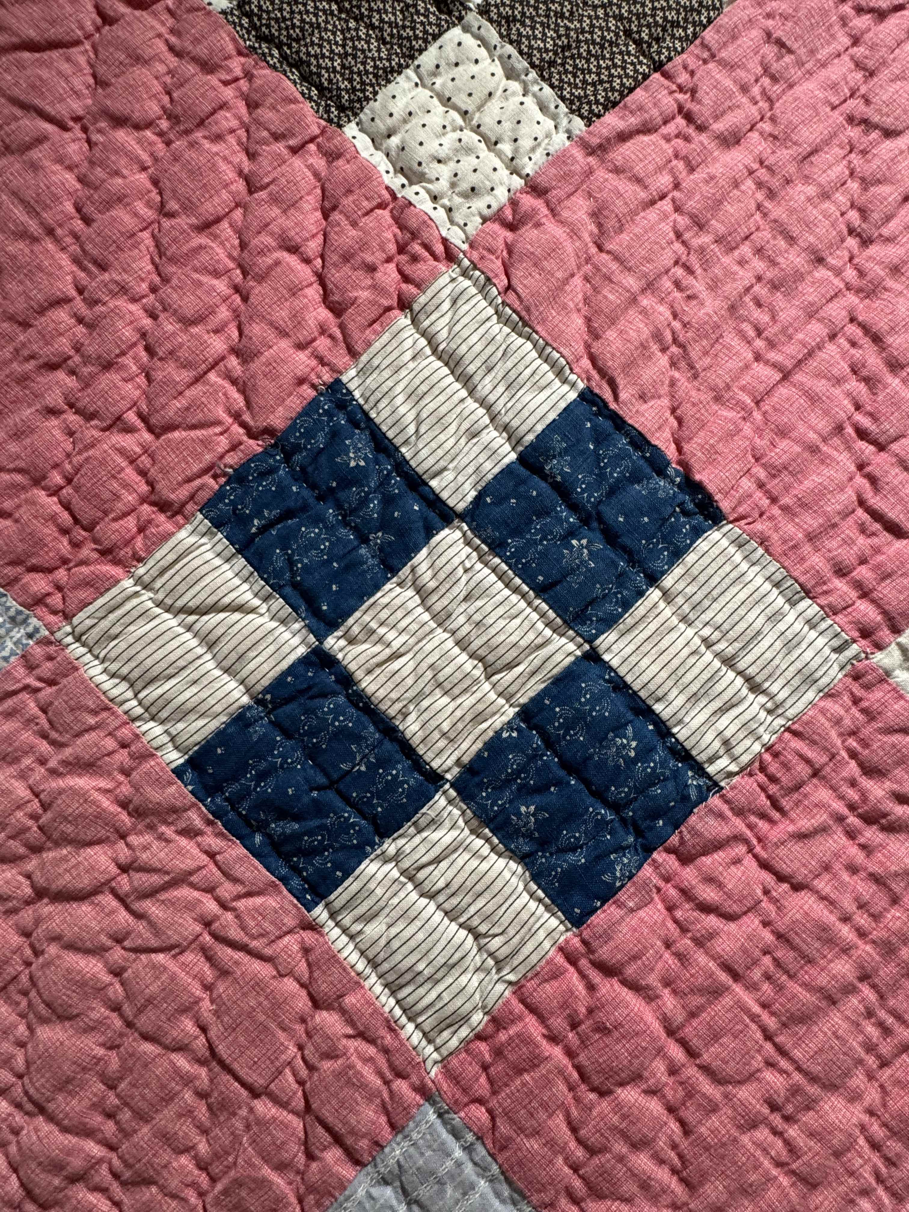 Antique Quilt Nine Patch on Point