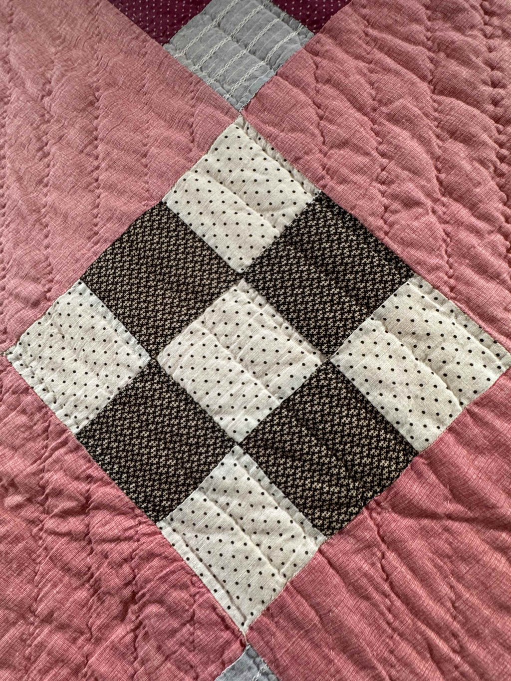 Antique Quilt Nine Patch on Point