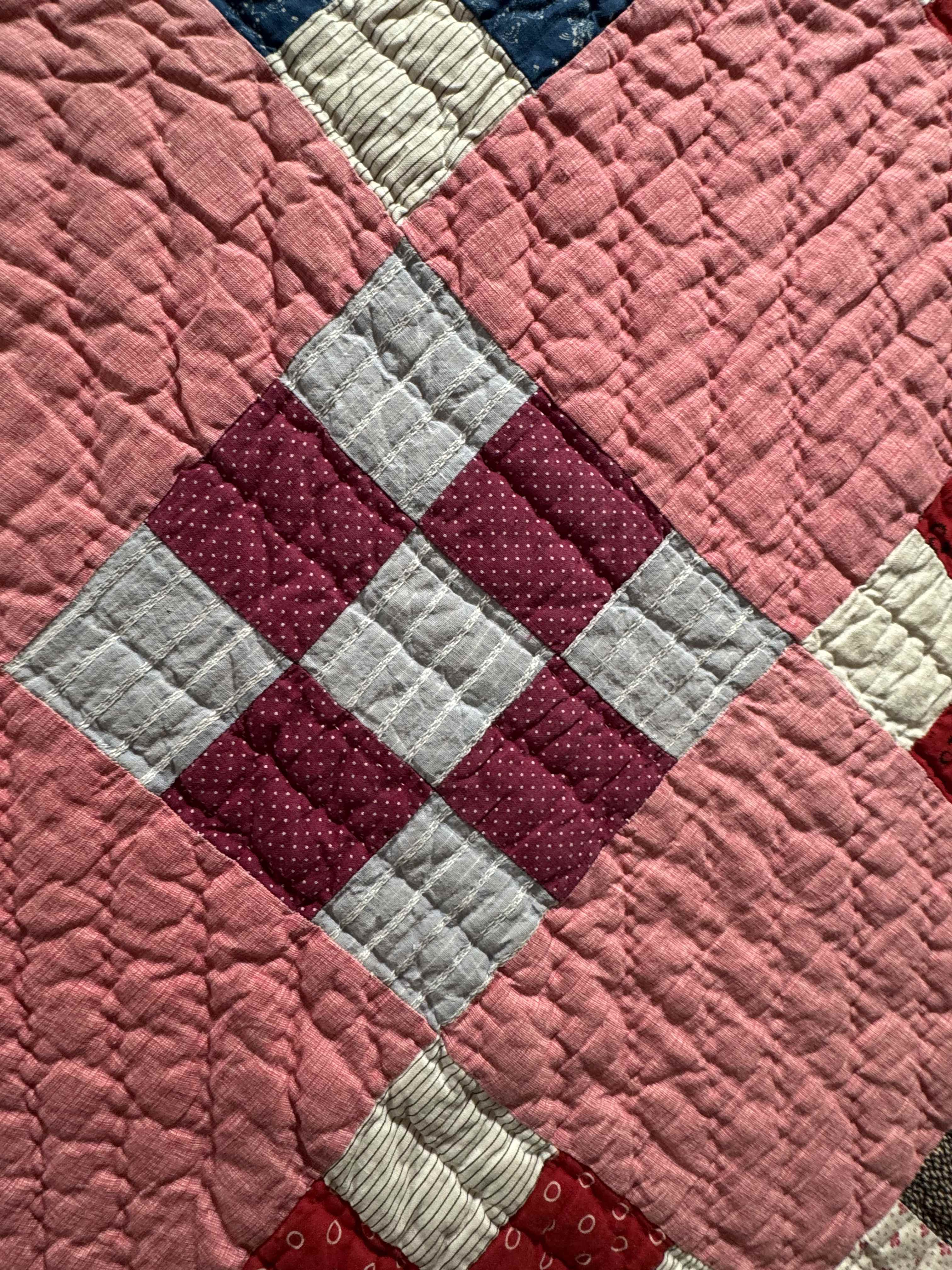 Antique Quilt Nine Patch on Point