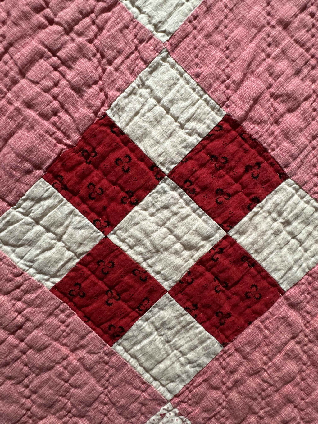 Antique Quilt Nine Patch on Point