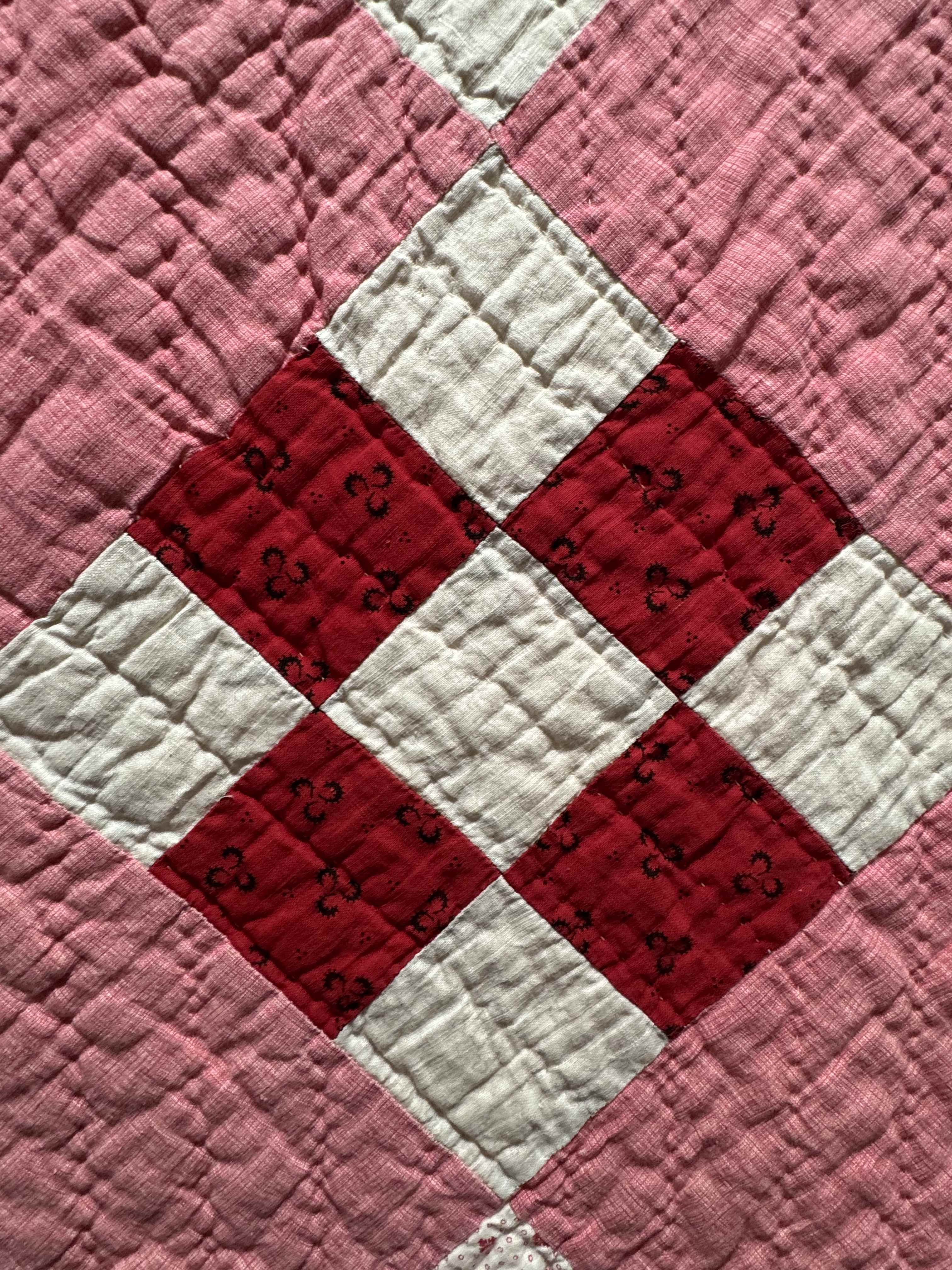 Antique Quilt Nine Patch on Point