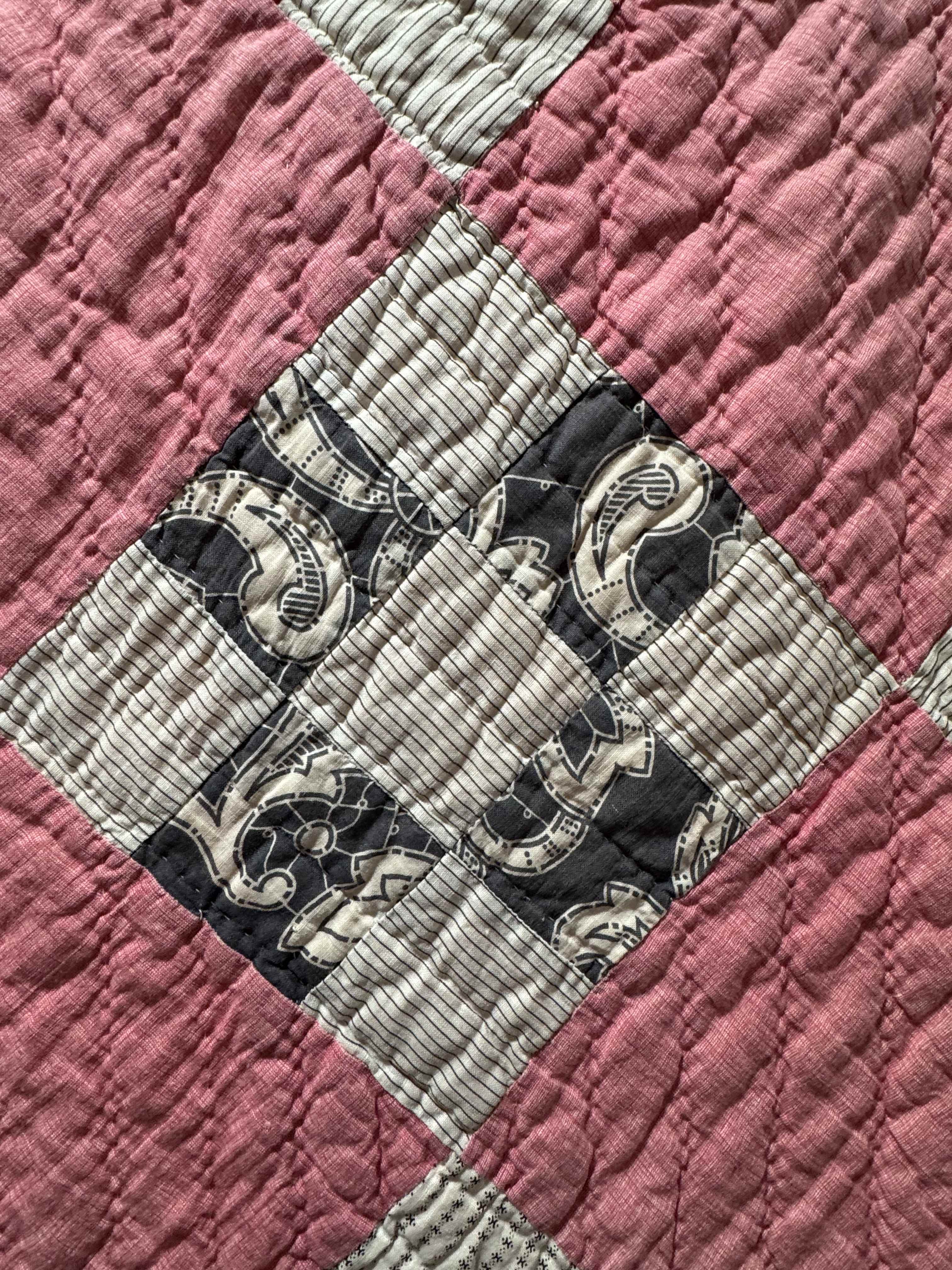 Antique Quilt Nine Patch on Point
