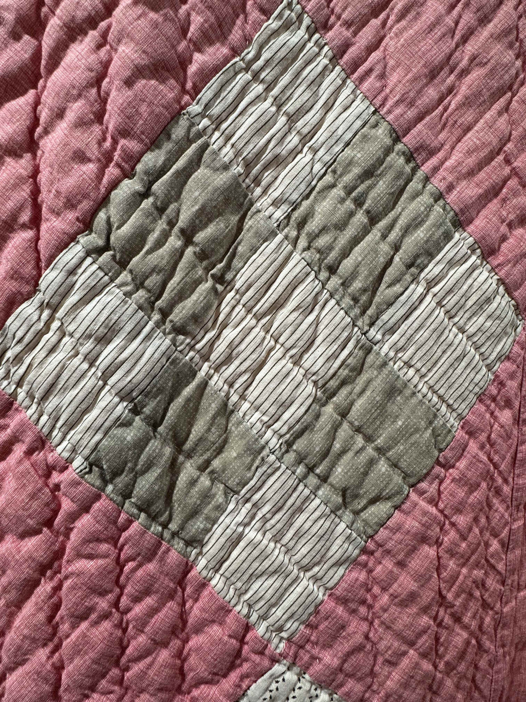 Antique Quilt Nine Patch on Point